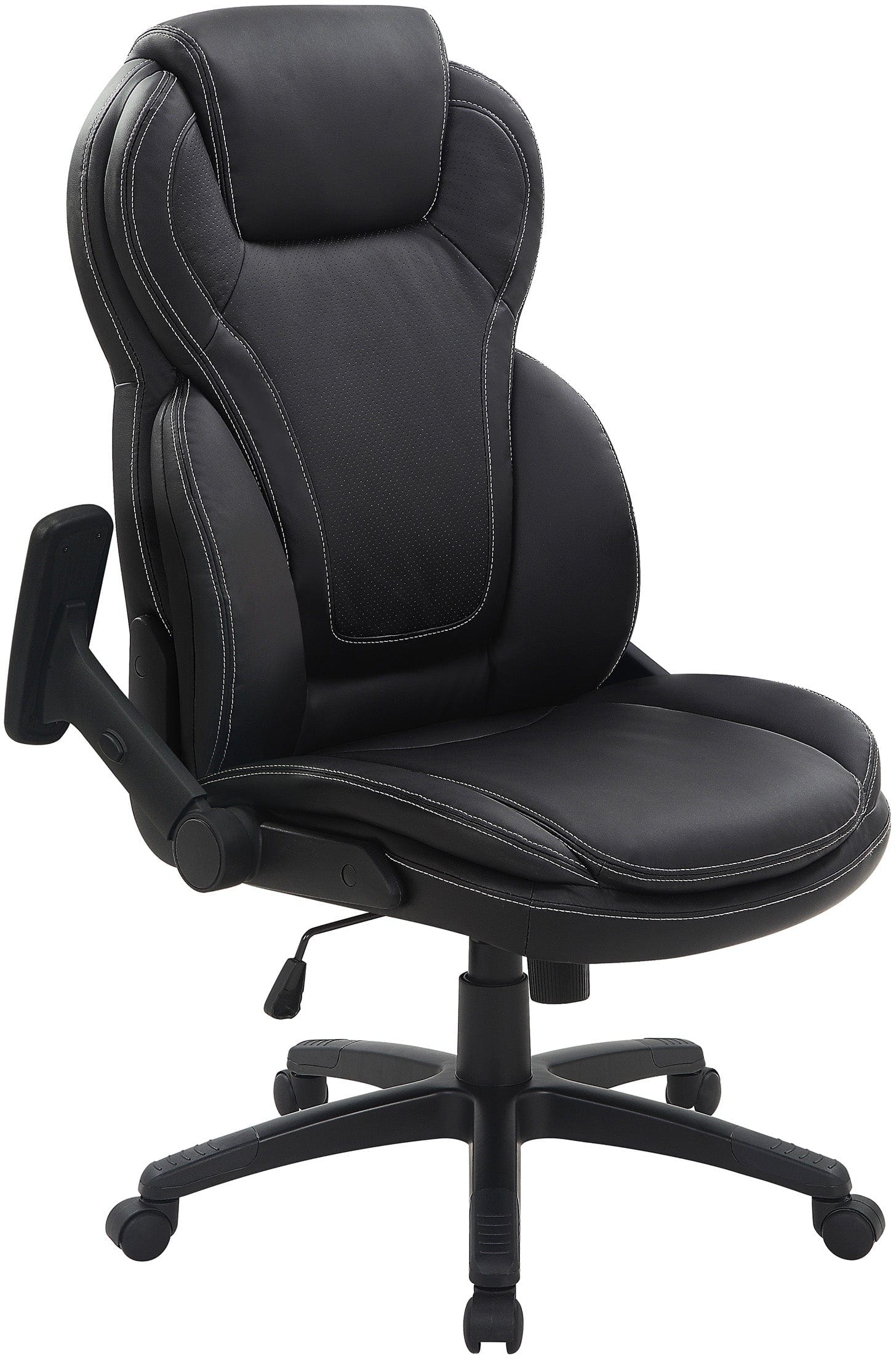 Office Star Exec Bonded Leather Office Chair with Height Adjustable Flip Arms [EC91150] - Image 5