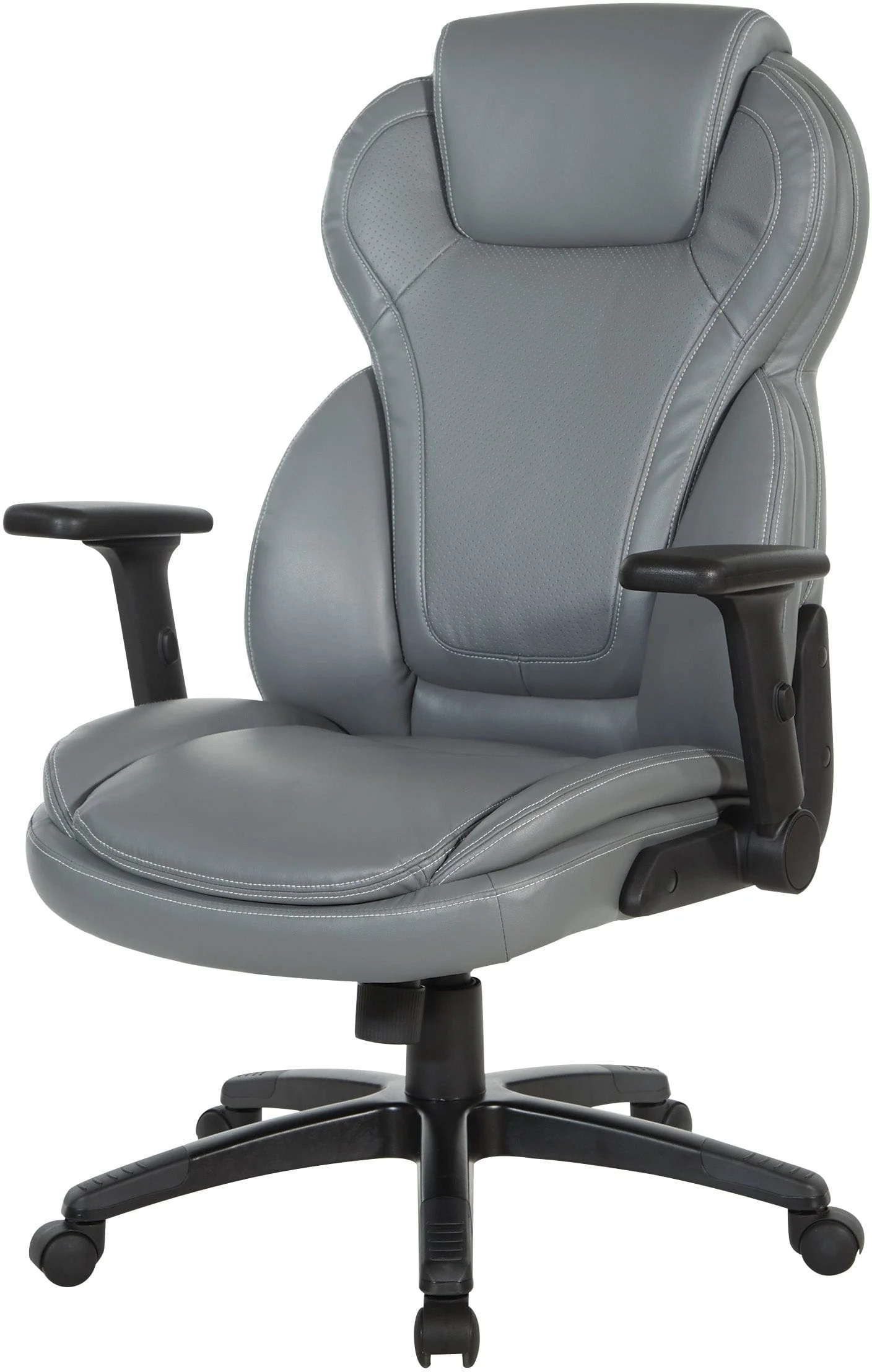 Office Star Exec Bonded Leather Office Chair with Height Adjustable Flip Arms [EC91150] - Image 6