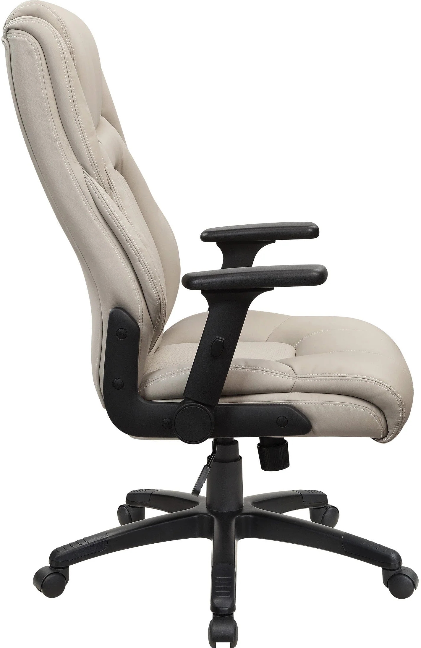 Office Star Exec Bonded Leather Office Chair with Height Adjustable Flip Arms and White Stitching [EC93580] - Image 11