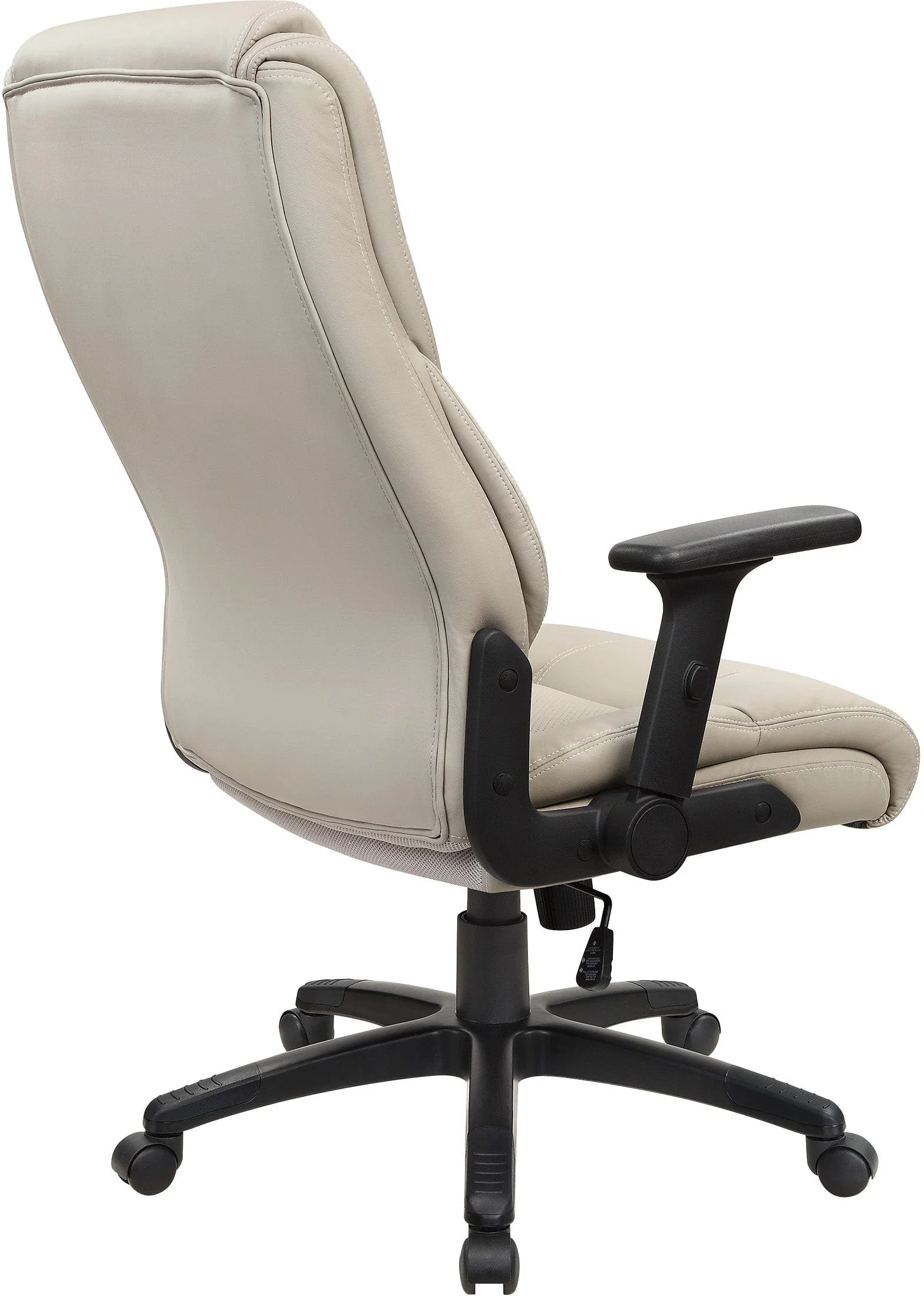 Office Star Exec Bonded Leather Office Chair with Height Adjustable Flip Arms and White Stitching [EC93580] - Image 14