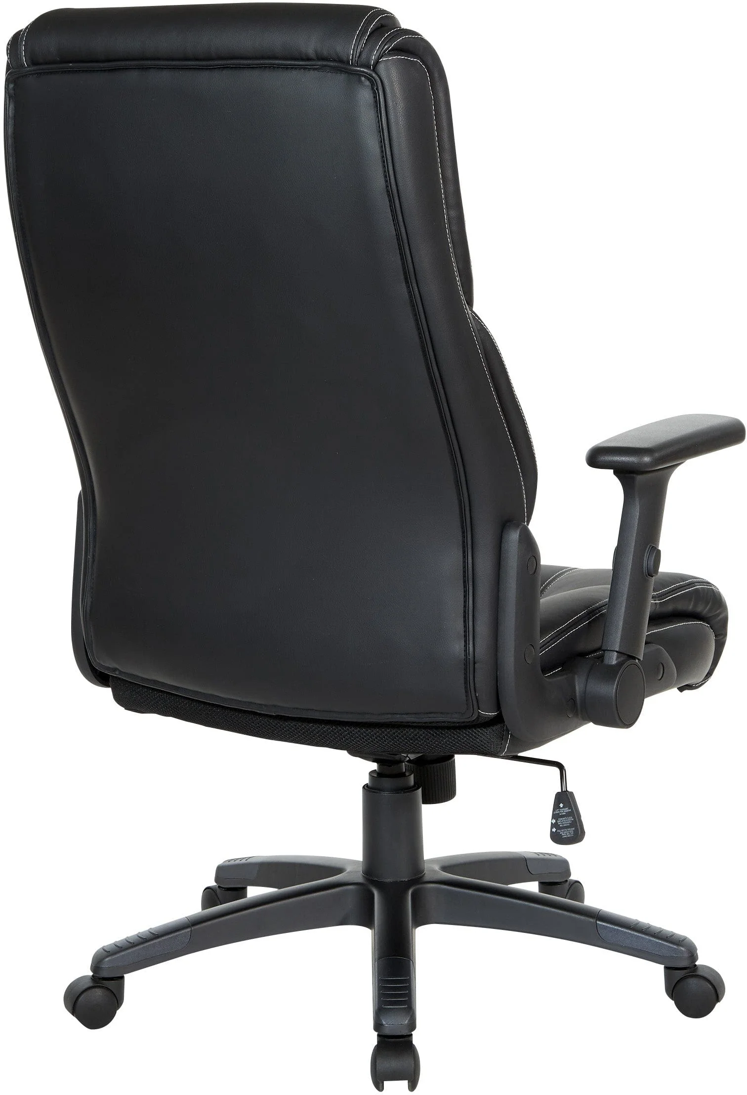 Office Star Exec Bonded Leather Office Chair with Height Adjustable Flip Arms and White Stitching [EC93580] - Image 15