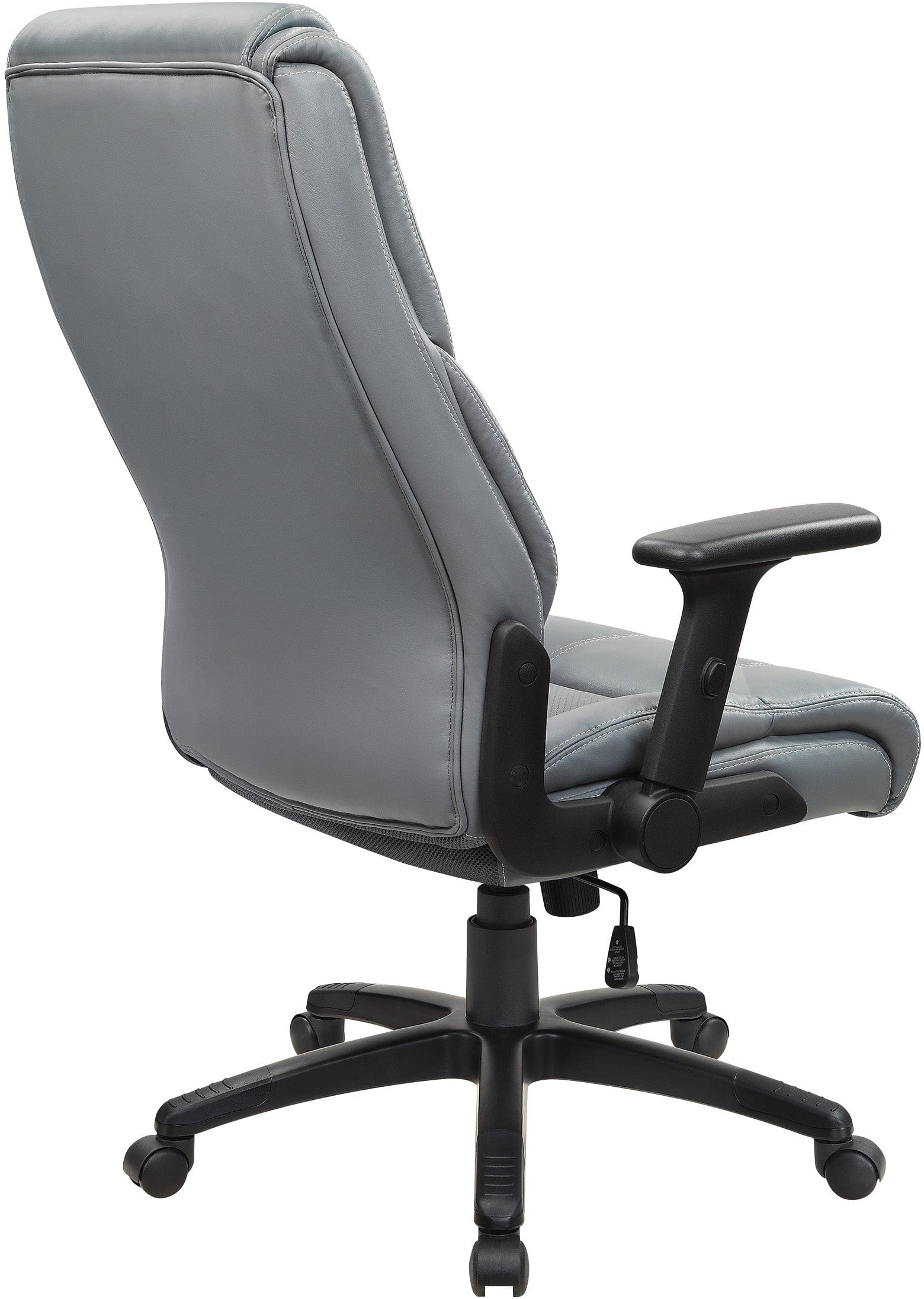 Office Star Exec Bonded Leather Office Chair with Height Adjustable Flip Arms and White Stitching [EC93580] - Image 16