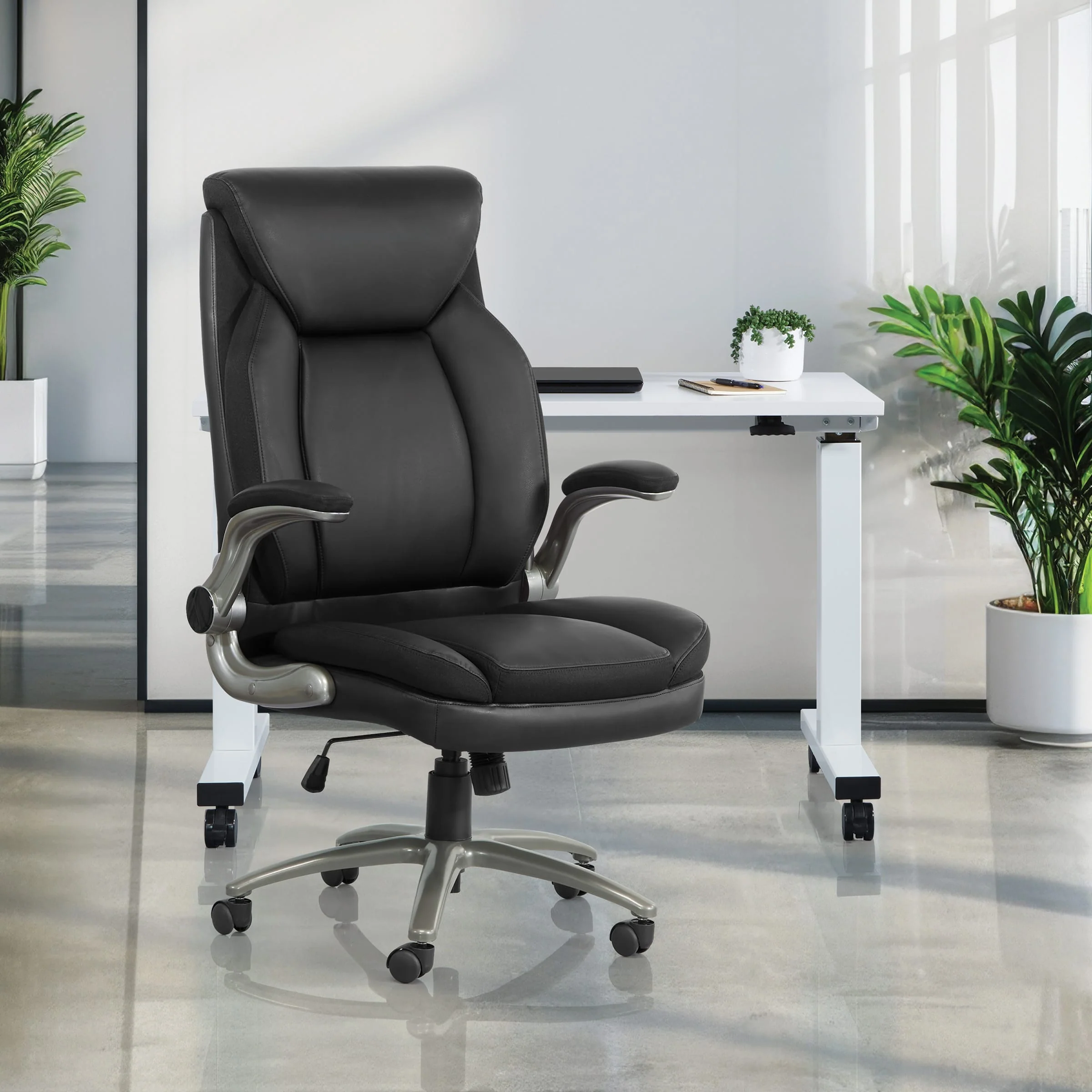 Office Star Pro Line II Big and Tall Leather Chair [ECH14517BT] - Image 4