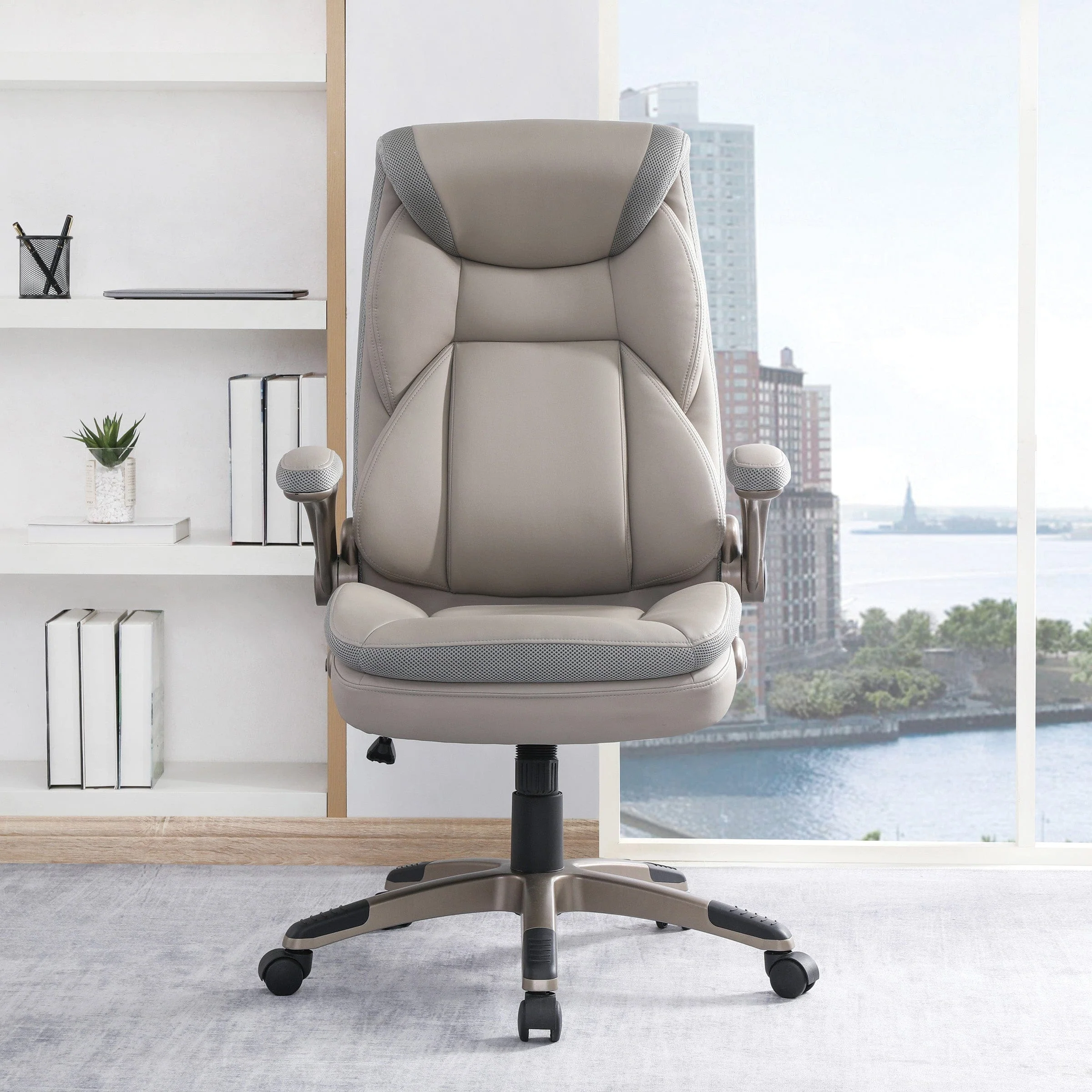 Office Star Exec Bonded Leather Office Chair with Nylon Base [ECH1705] - Image 2