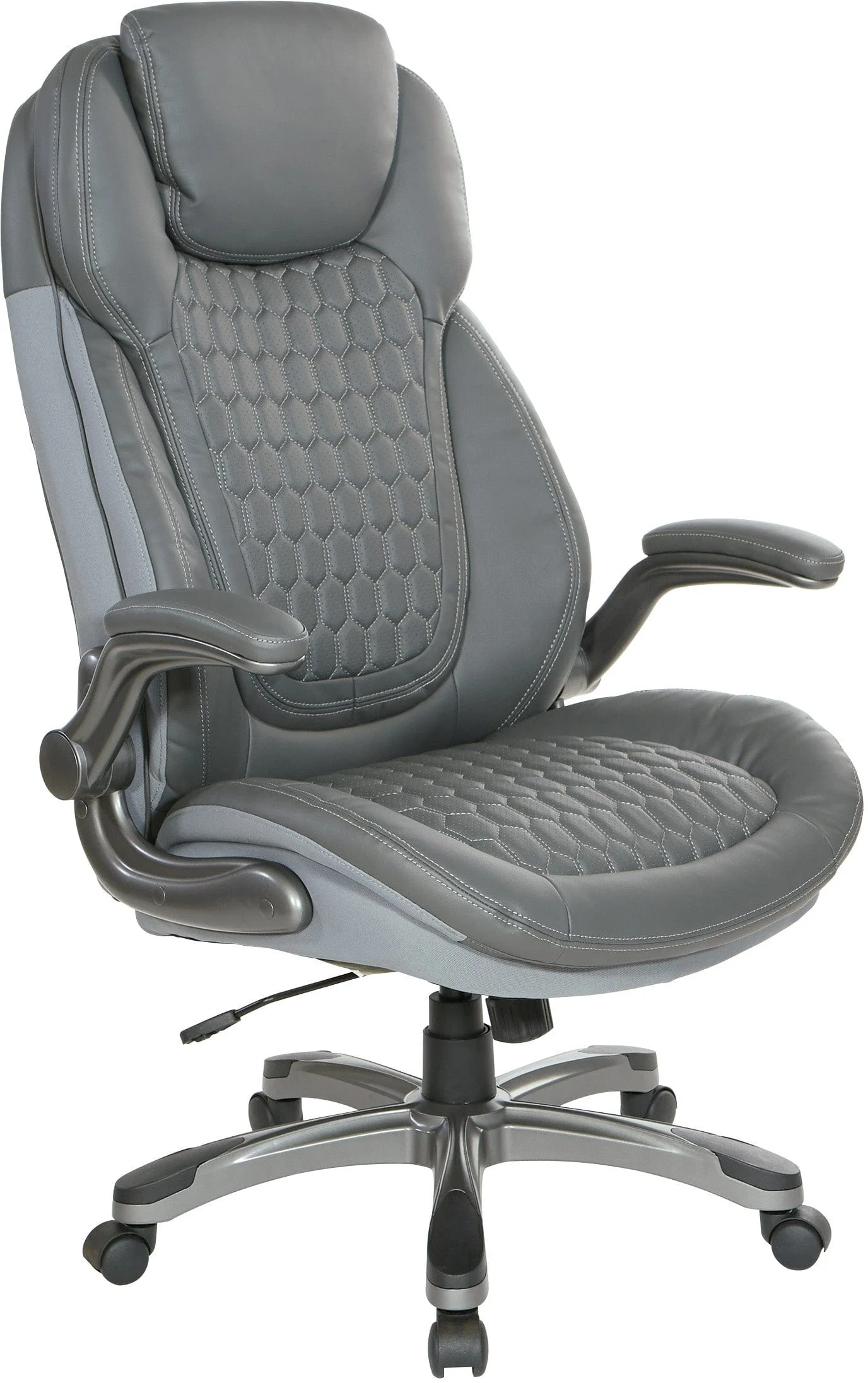 Office Star Bonded Leather Executive Chair with Padded Flip Arms [ECH620867]