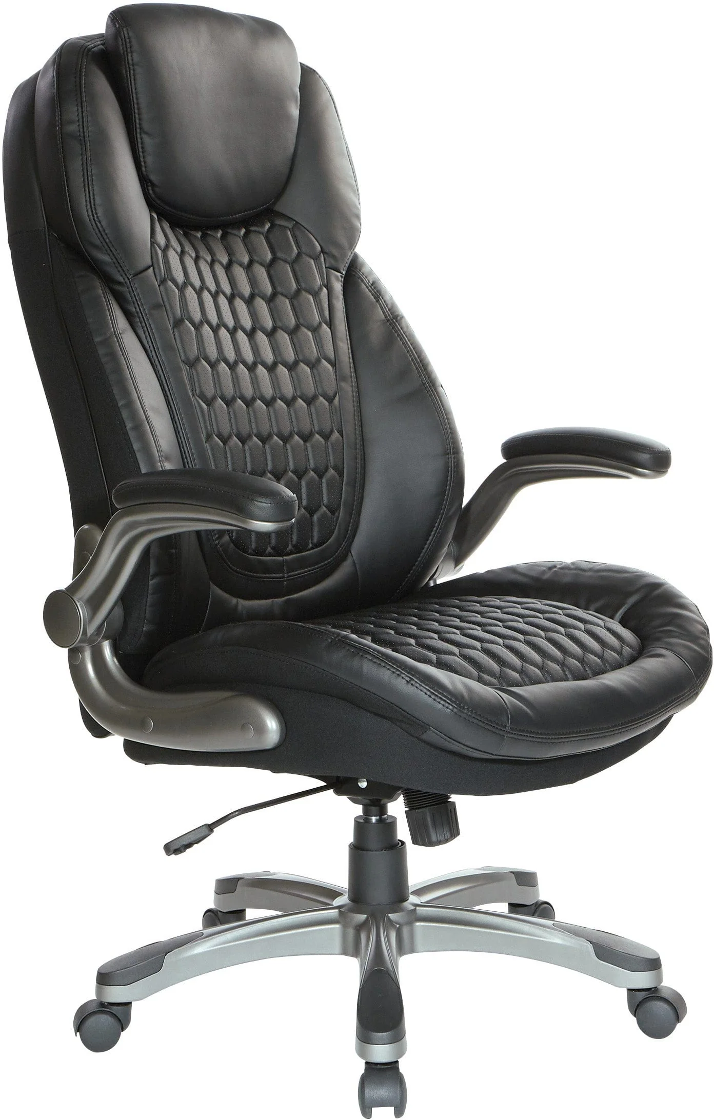 Office Star Bonded Leather Executive Chair with Padded Flip Arms [ECH620867] - Image 2