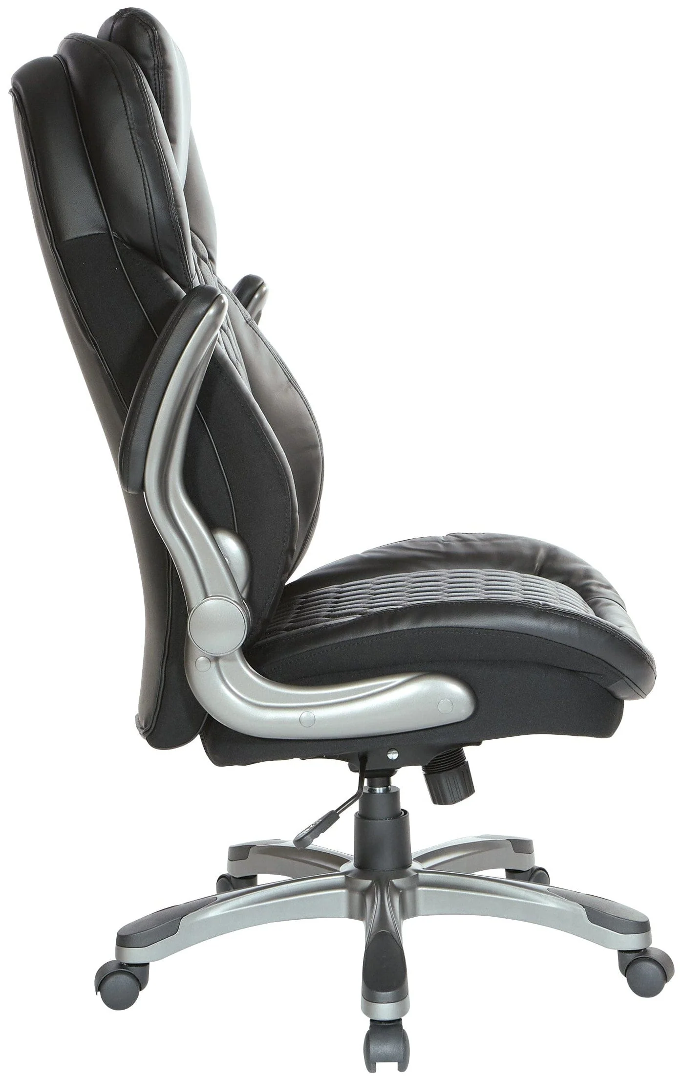 Office Star Bonded Leather Executive Chair with Padded Flip Arms [ECH620867] - Image 3