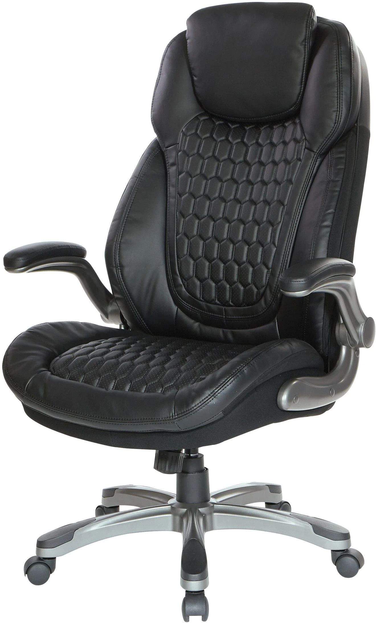 Office Star Bonded Leather Executive Chair with Padded Flip Arms [ECH620867] - Image 5