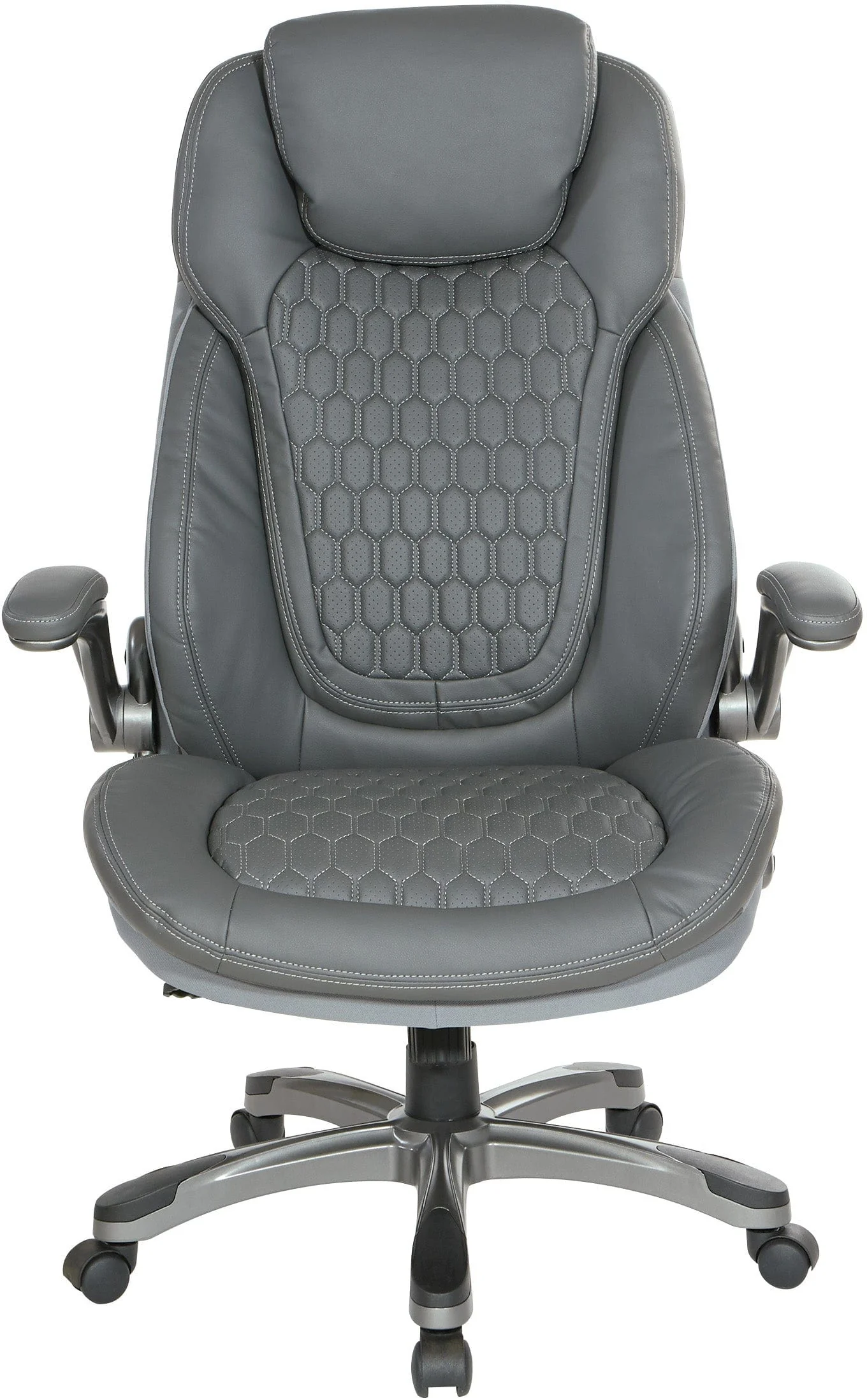 Office Star Bonded Leather Executive Chair with Padded Flip Arms [ECH620867] - Image 6
