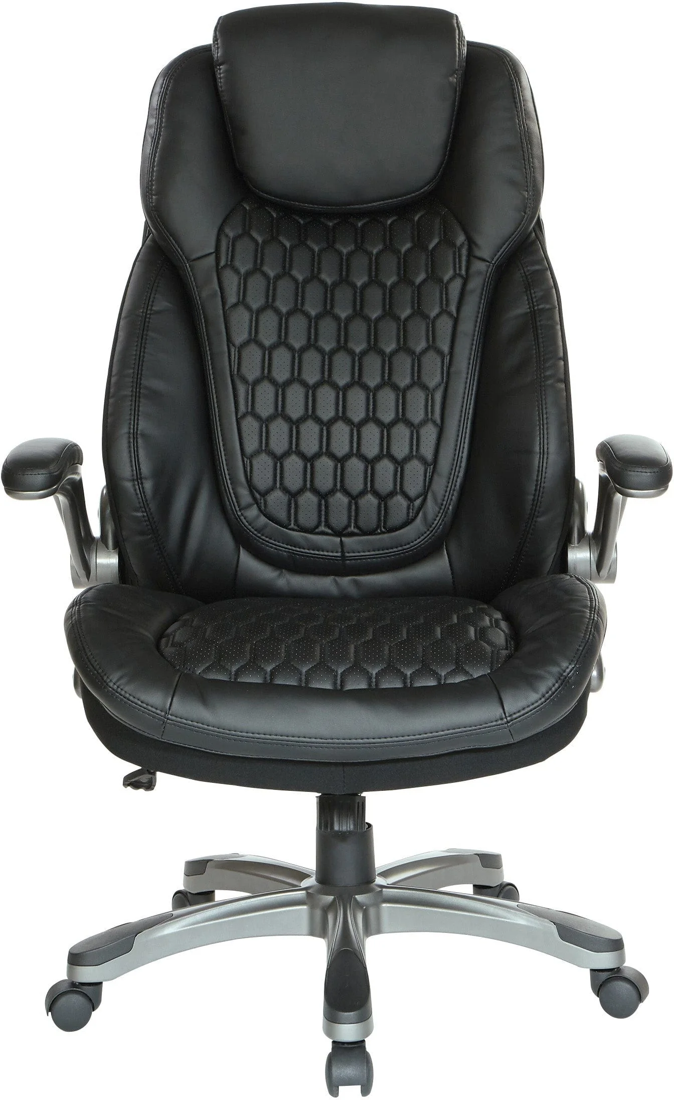 Office Star Bonded Leather Executive Chair with Padded Flip Arms [ECH620867] - Image 7