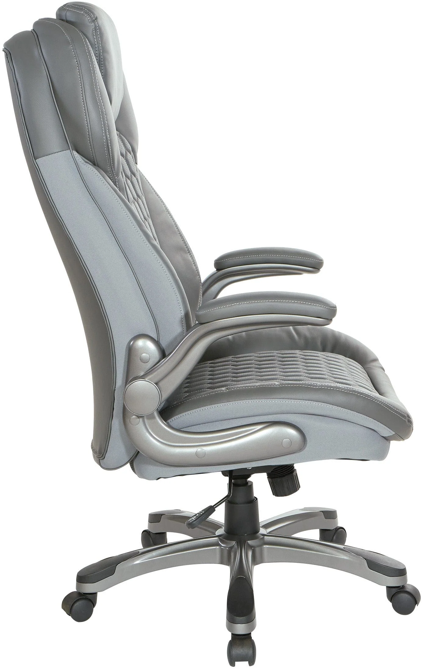 Office Star Bonded Leather Executive Chair with Padded Flip Arms [ECH620867] - Image 8
