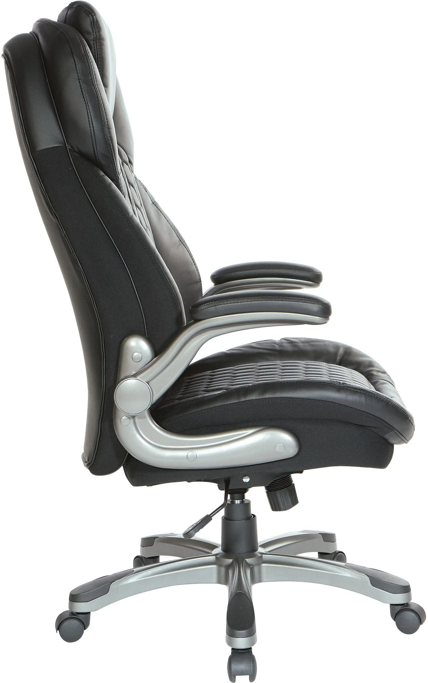 Office Star Bonded Leather Executive Chair with Padded Flip Arms [ECH620867] - Image 9