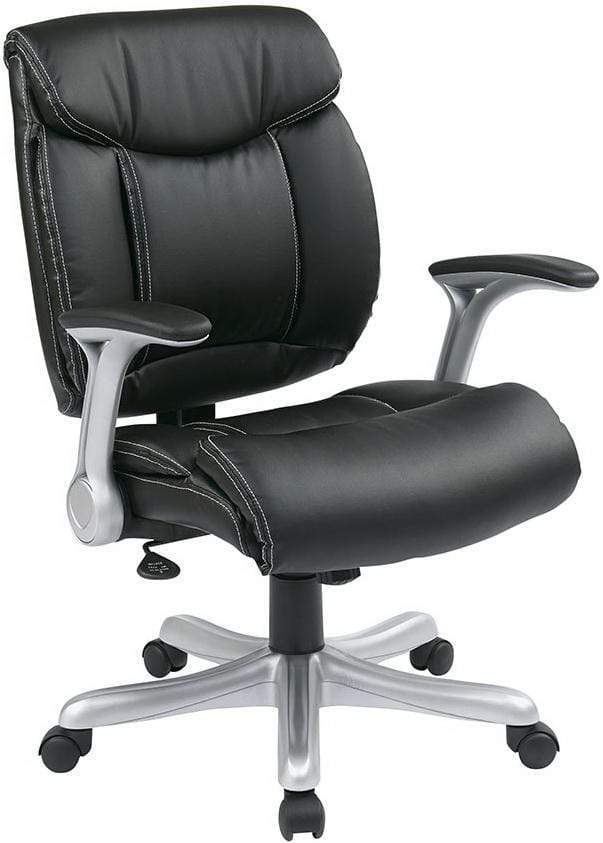 Work Smart Bonded Leather Task Chair with Flip Arms [ECH8967R5]