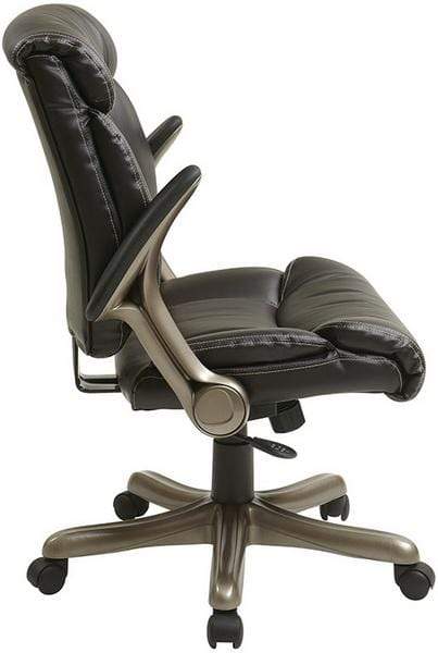 Work Smart Bonded Leather Task Chair with Flip Arms [ECH8967R5] - Image 3