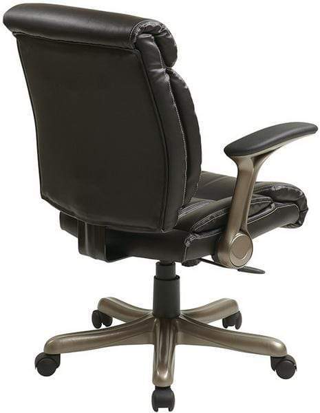 Work Smart Bonded Leather Task Chair with Flip Arms [ECH8967R5] - Image 4
