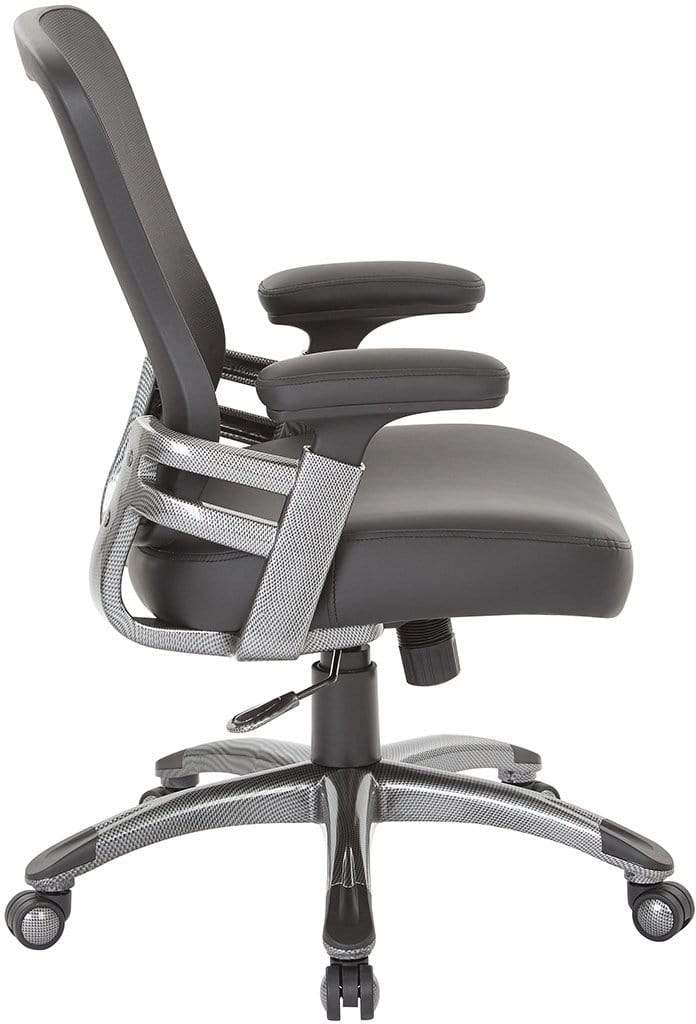 Office Star Faux Leather Mesh Back Manager’s Chair [EMH6918T] - Image 3