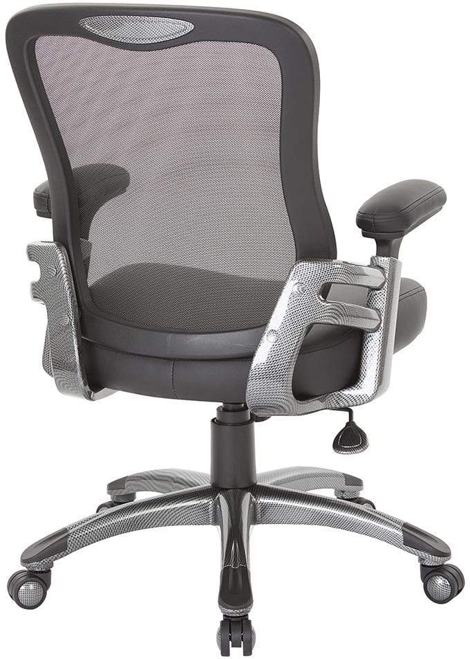 Office Star Faux Leather Mesh Back Manager’s Chair [EMH6918T] - Image 4