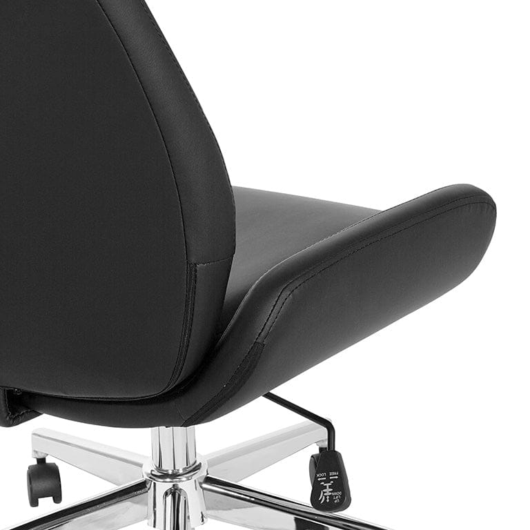 Office Star Faux Leather Home Office Chair with Chrome Base [FL61903C] - Image 5