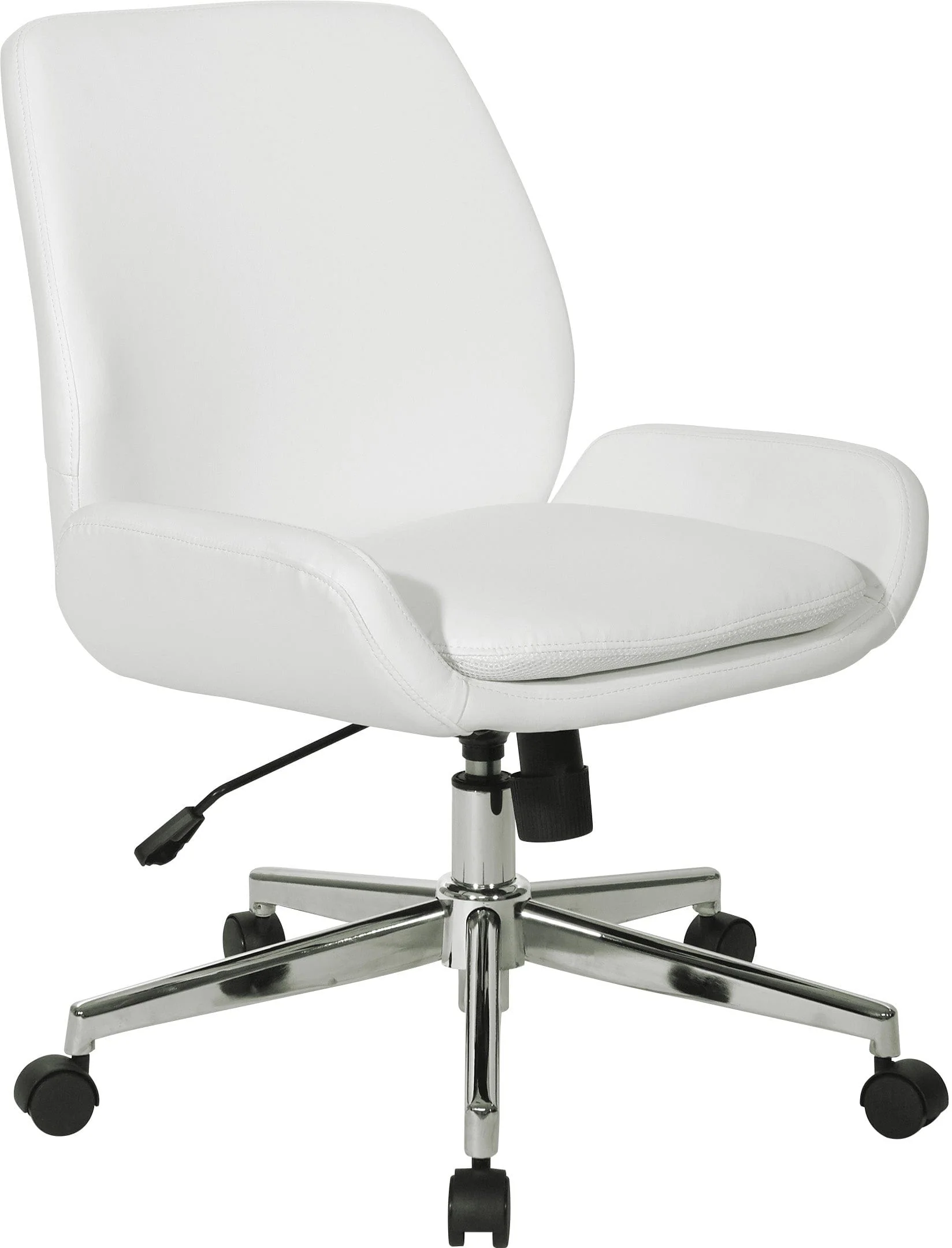 Office Star Faux Leather Home Office Chair with Chrome Base [FL61903C] - Image 6