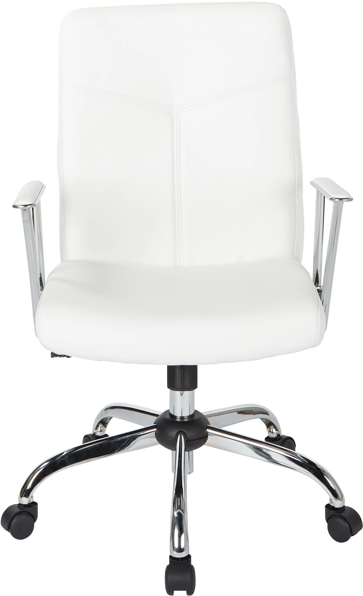 Office Star Faux Leather Chair with Flip Arms and Chrome Base [FL80287C] - Image 5
