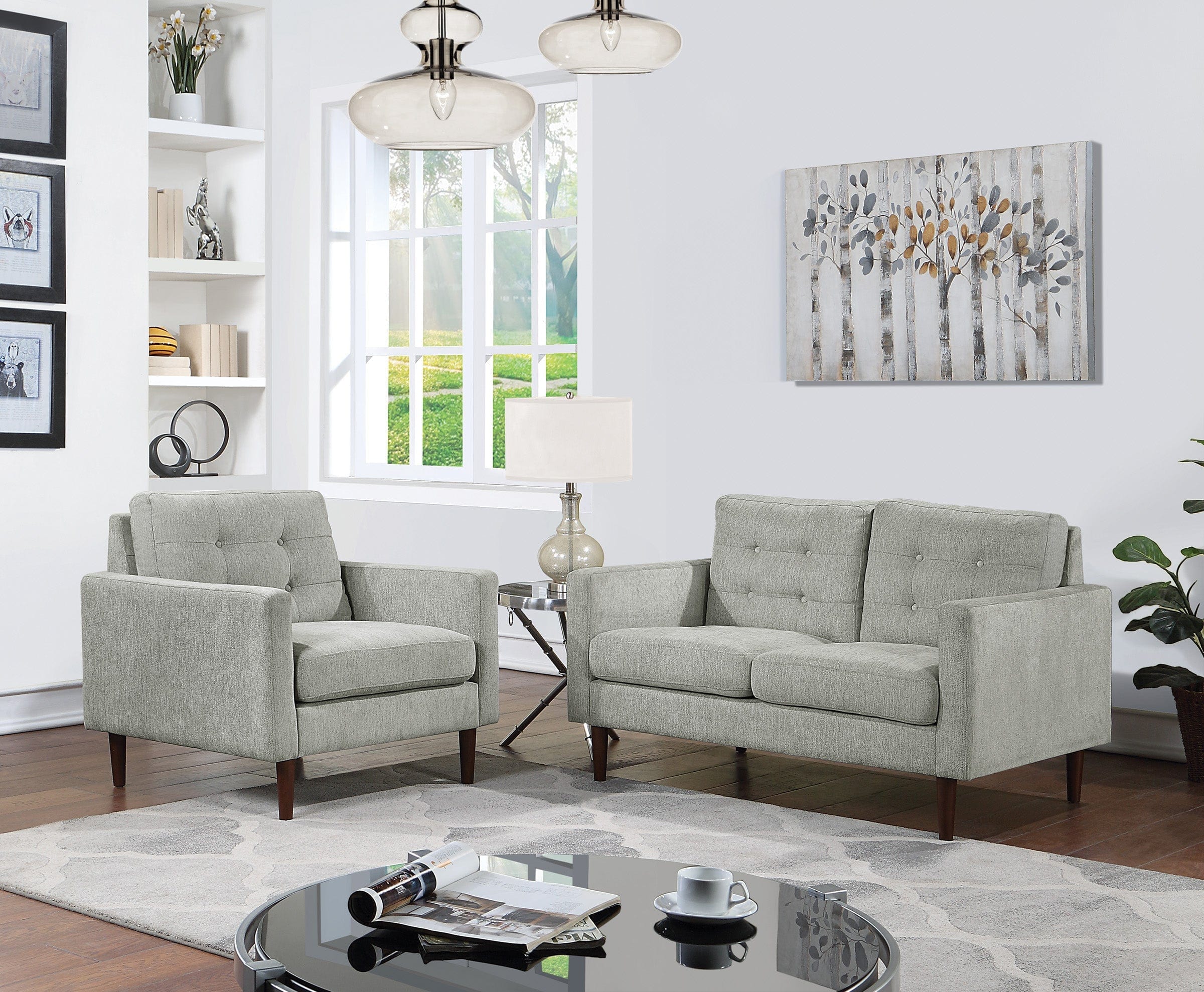 Office Star Grayburn Mid-Century Loveseat [GYB52] - Image 4