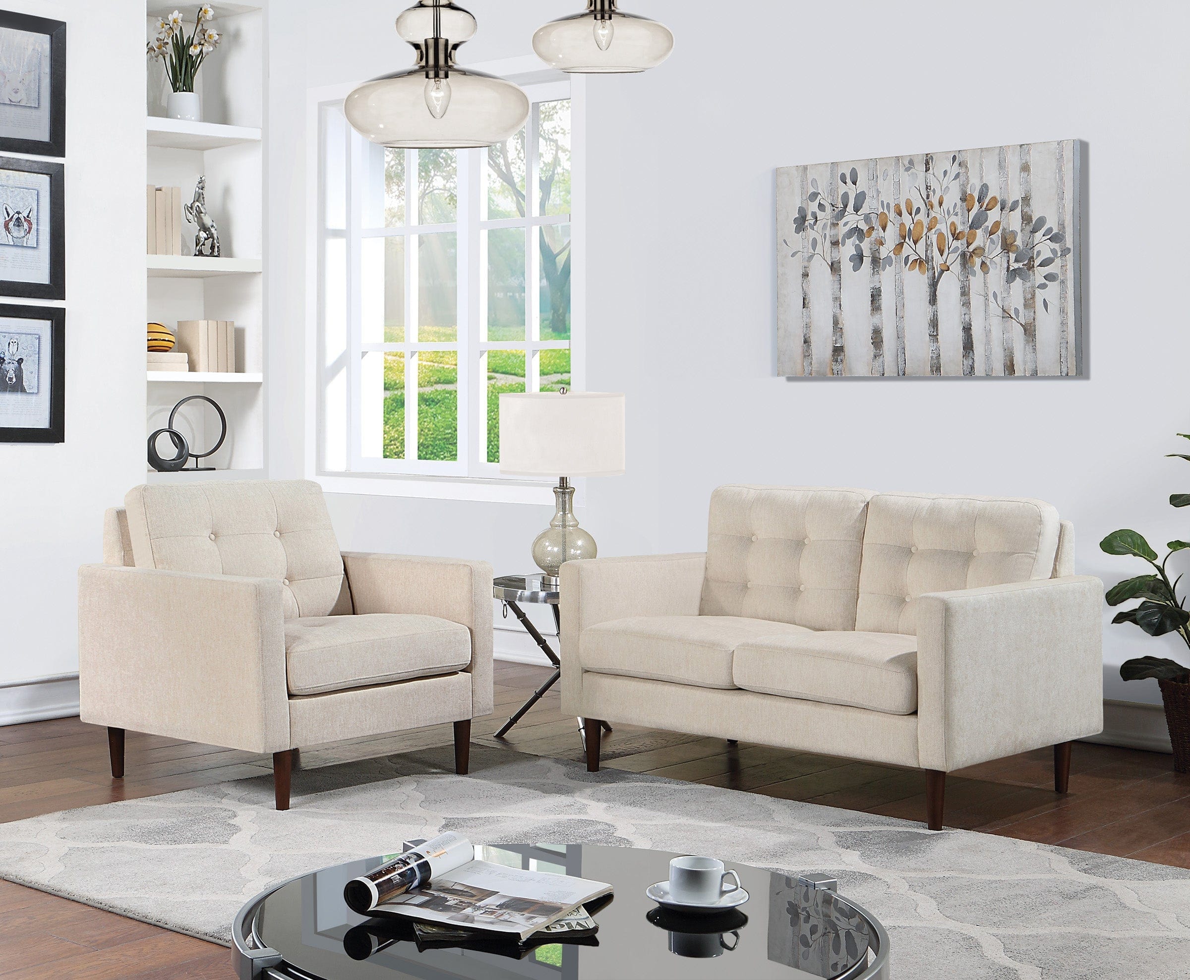 Office Star Grayburn Mid-Century Loveseat [GYB52] - Image 6