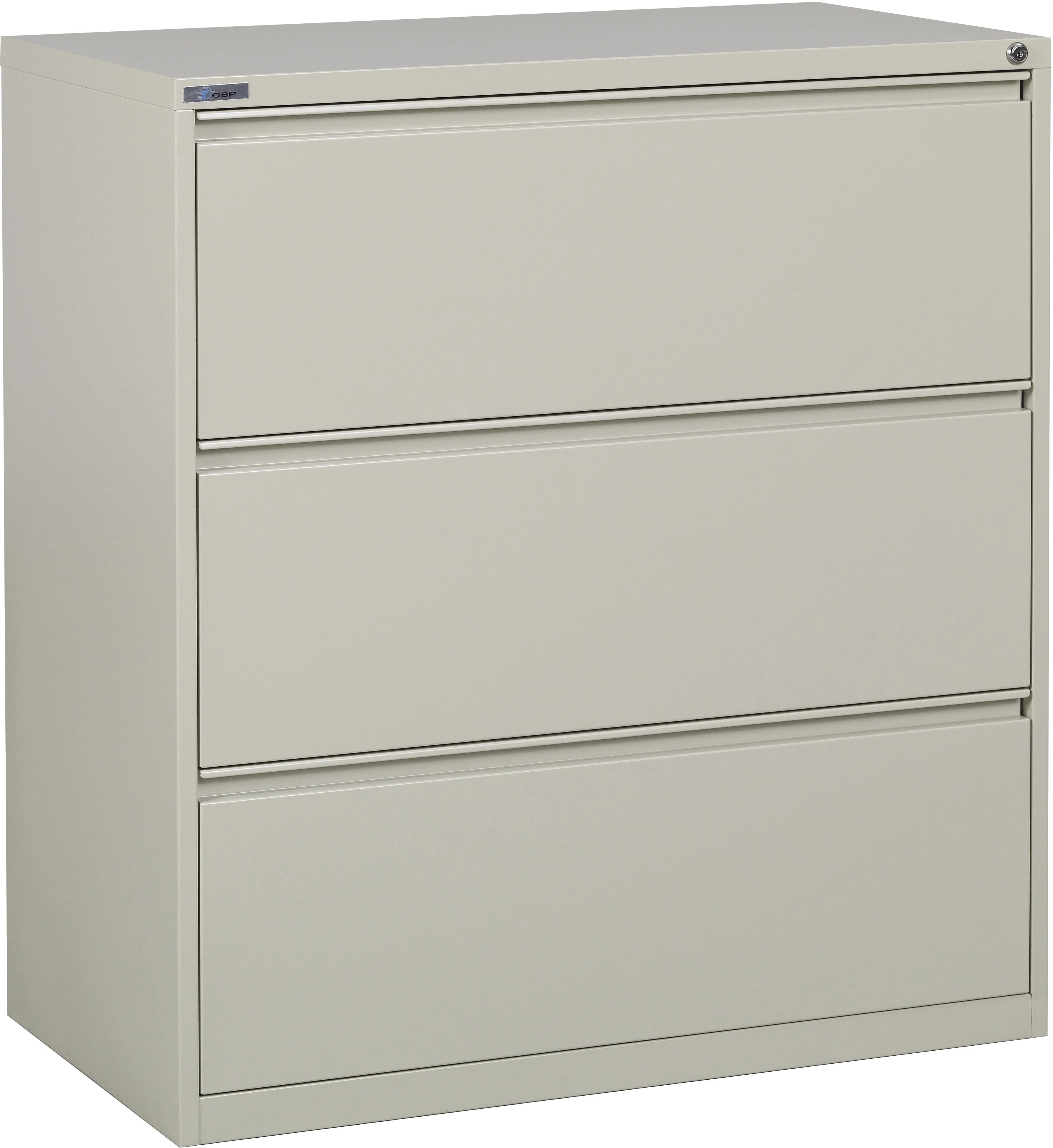 Office Star 3 Drawer Lateral File With Core-Removeable Lock & Adjustable Glides [LF3] - Image 4