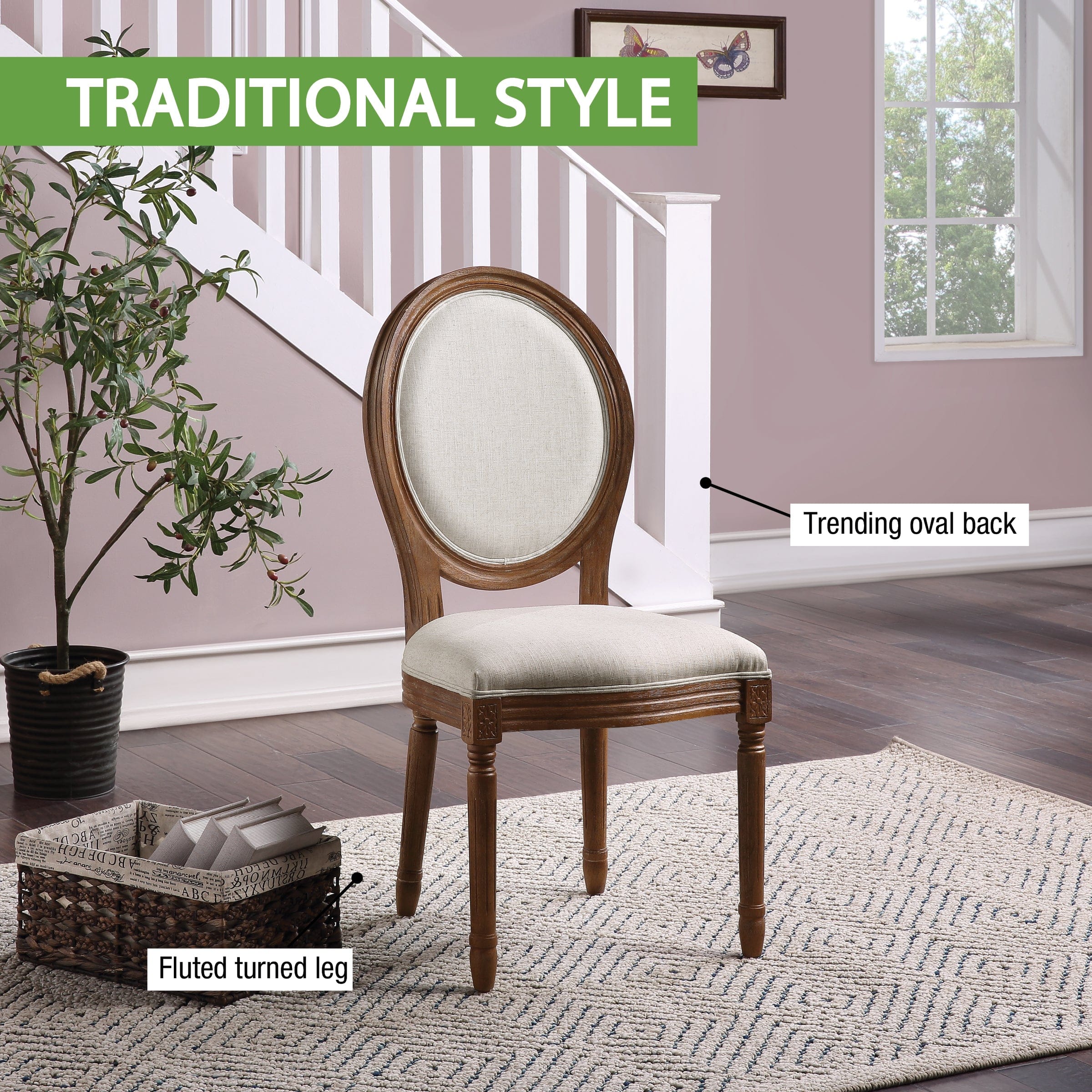Office Star Ave Six Lillian Oval Back Chair [LLA] - Image 6