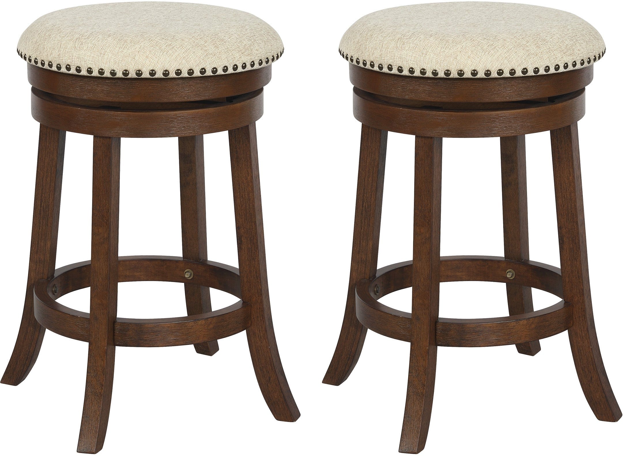 Office Star Round Backless Swivel Stool, 2-Pack [MET17]