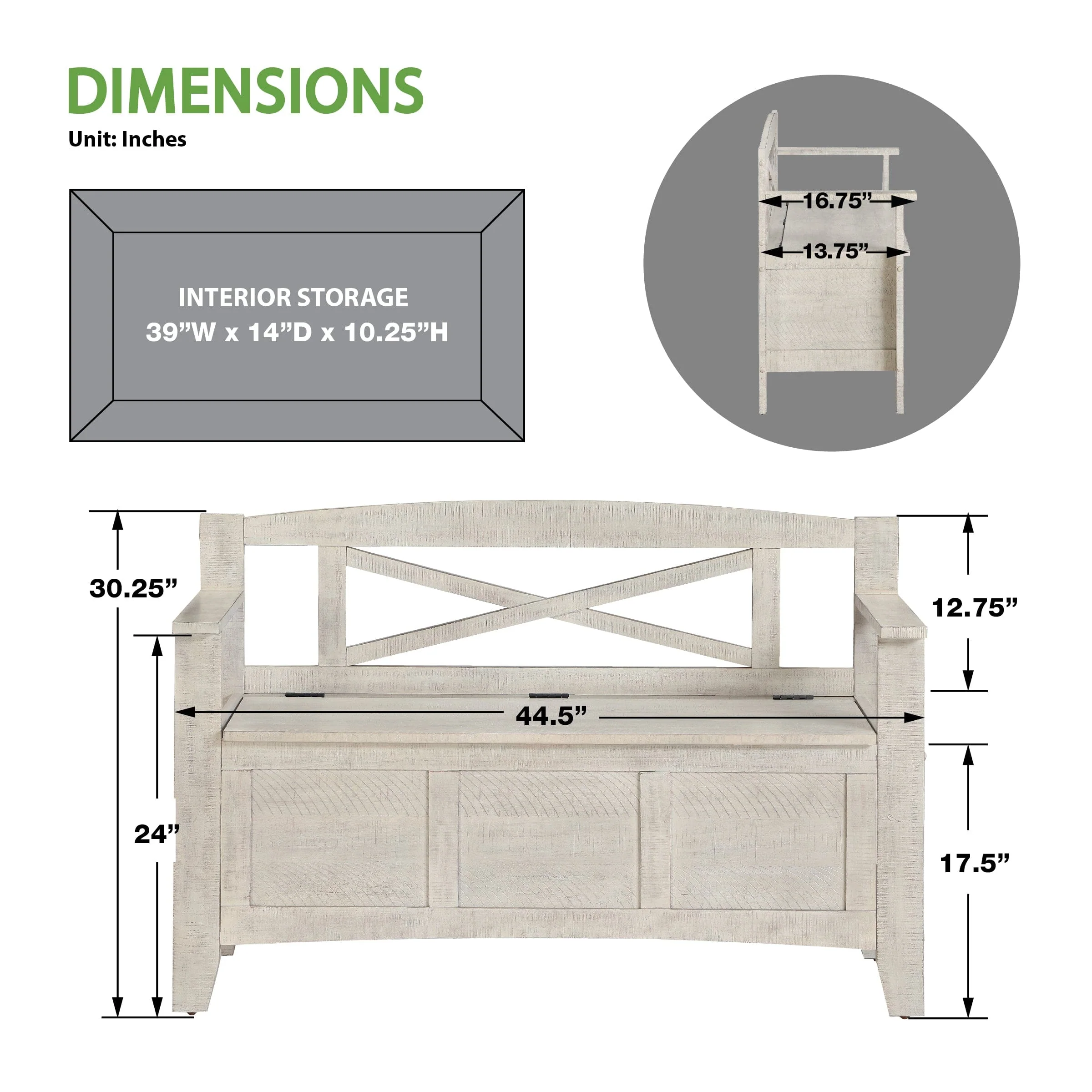 OSP Designs Metro Entry Way Bench Black [MET42] - Image 28