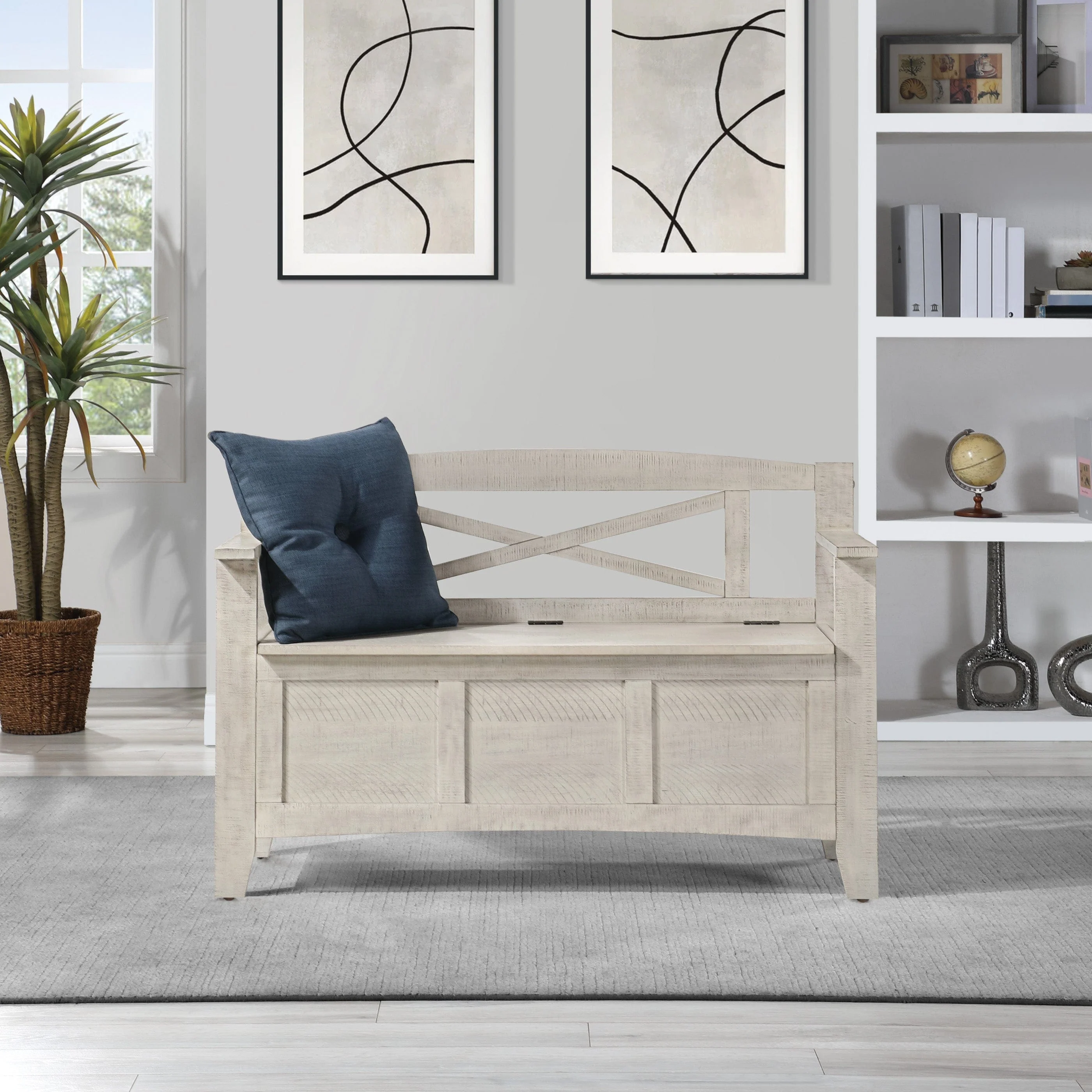 OSP Designs Metro Entry Way Bench Black [MET42] - Image 3