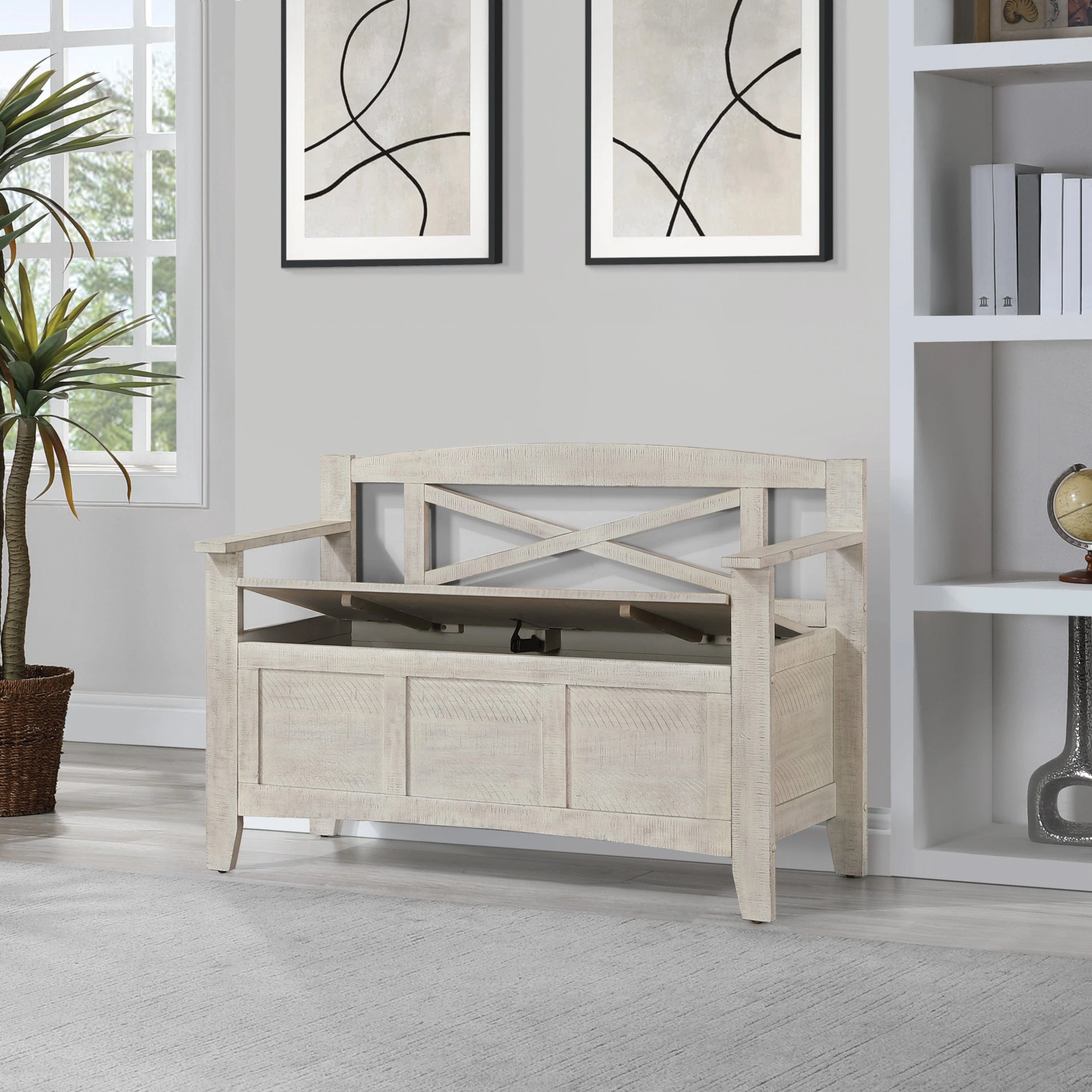 OSP Designs Metro Entry Way Bench Black [MET42] - Image 6
