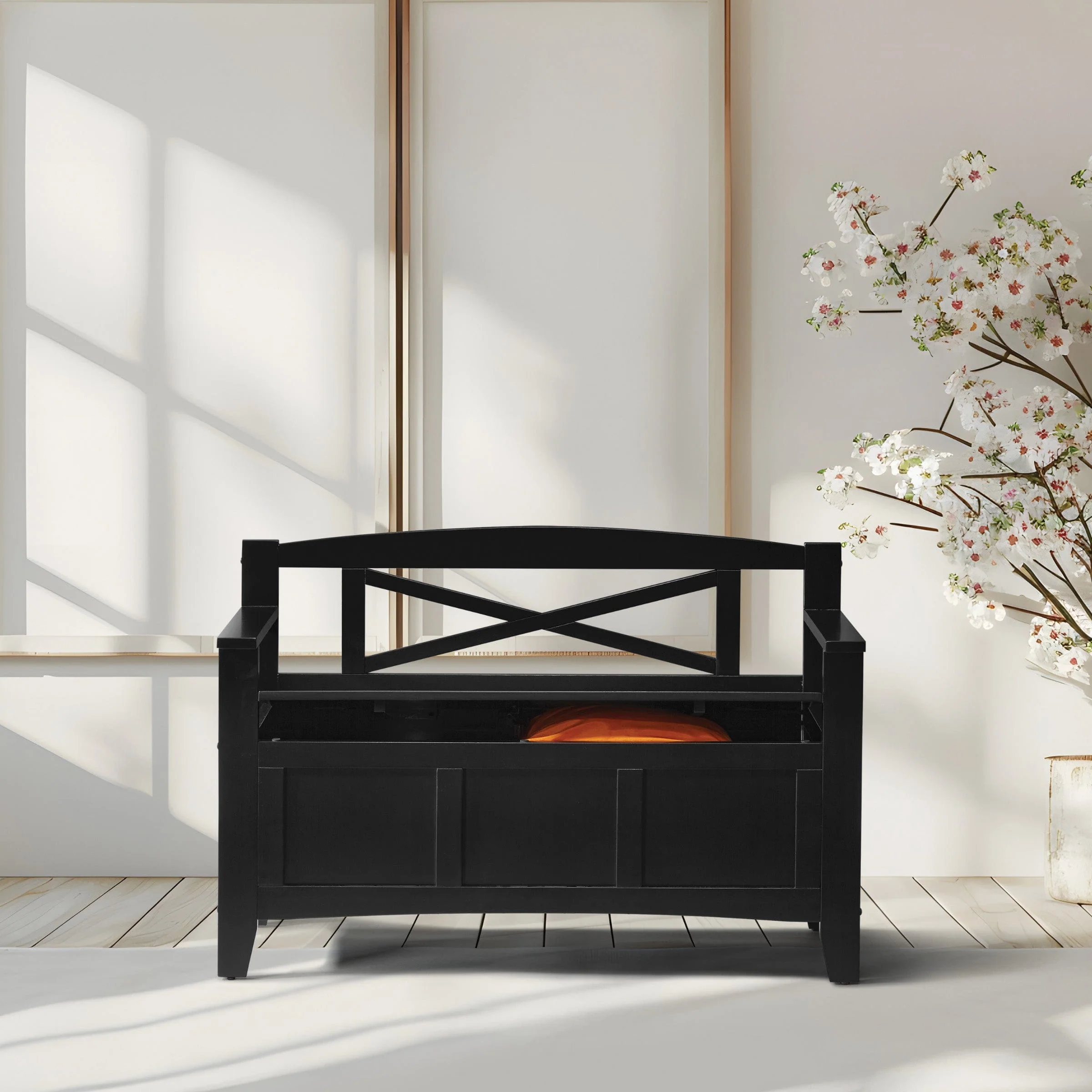 OSP Designs Metro Entry Way Bench Black [MET42] - Image 7