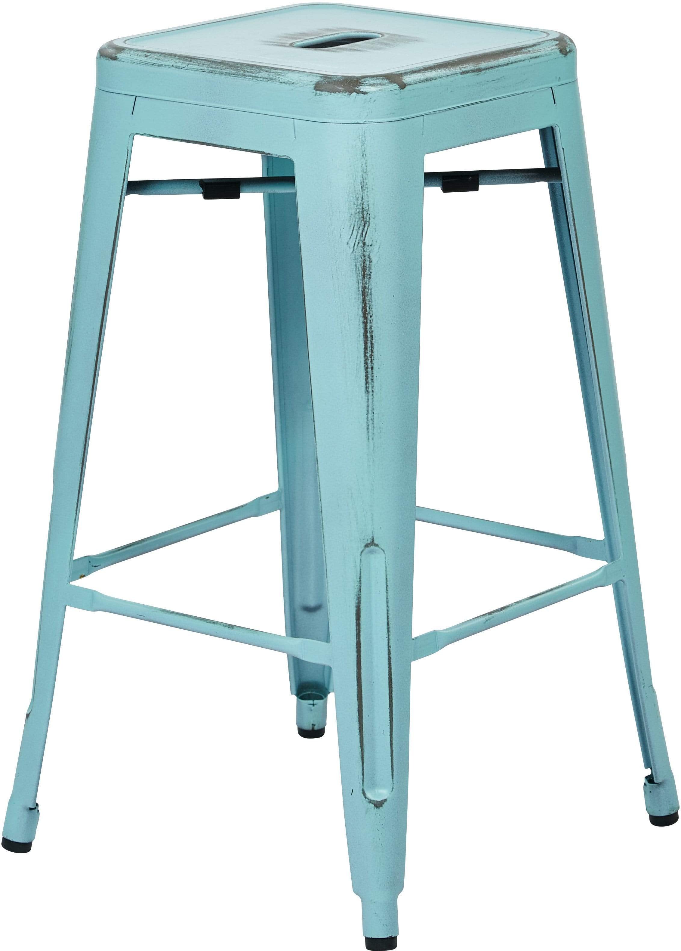 Bristow 26" Antique Metal Stool, Antique Tourquoise, 4 Pack [BRW3026A4] - Image 7