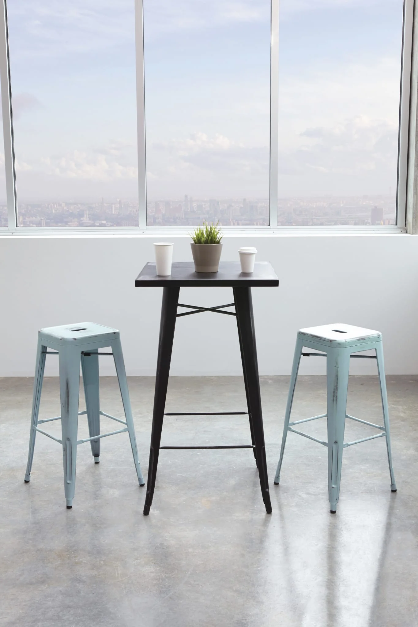 Office Star Bristow 30" High Metal Stool, 4-Pack [BRW3030A4] - Image 3