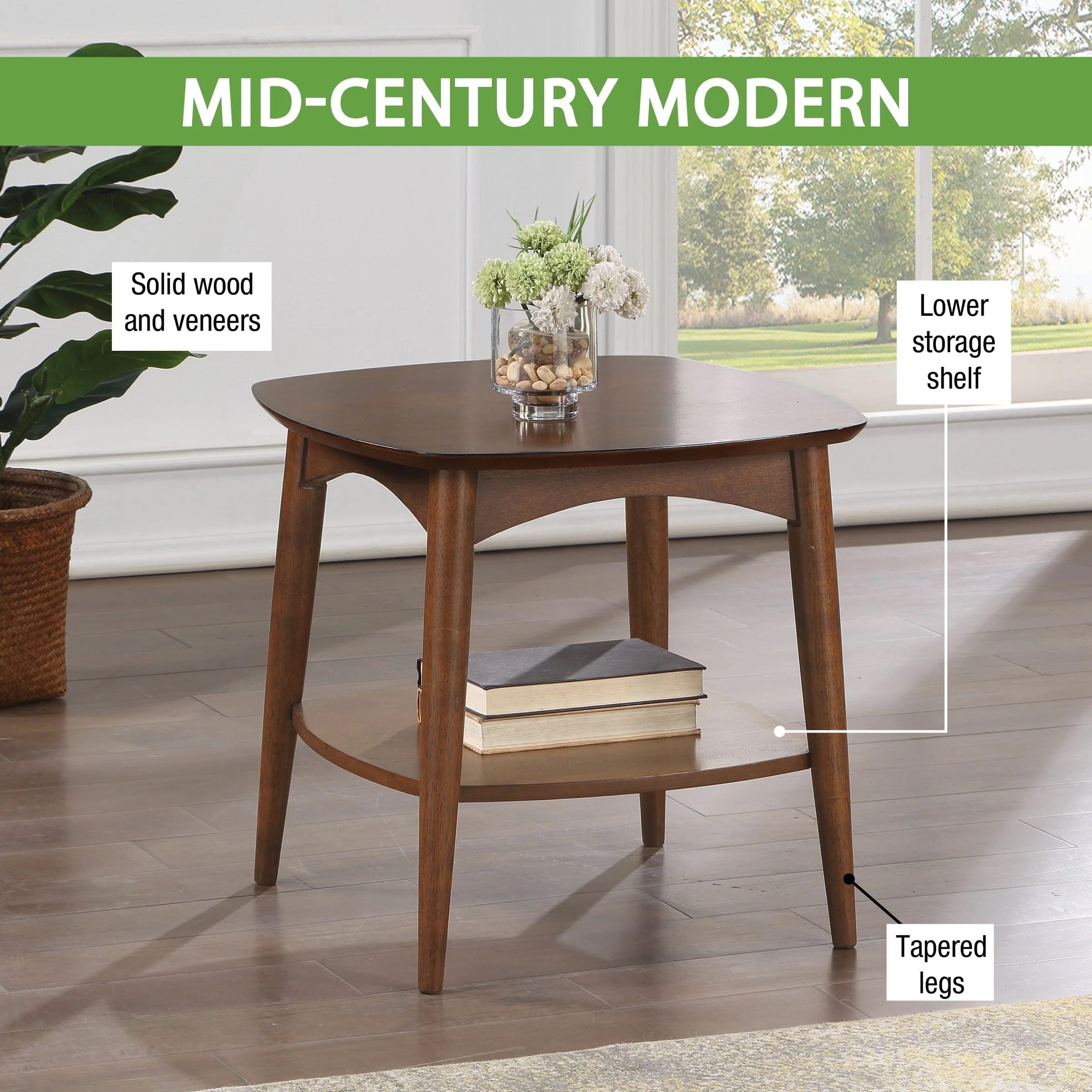 OSP Designs Copenhagen Accent Table in Walnut [CPH17] - Image 4