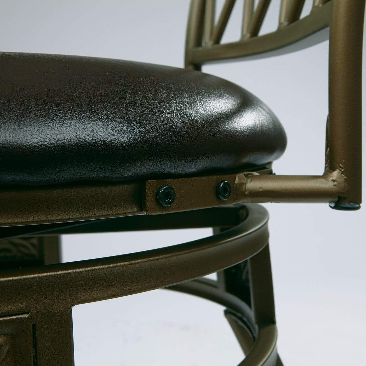 Cosmo Metal Swivel Bar Stool Espresso Faux Leather Seat [CSM2630-ES] - Image 4