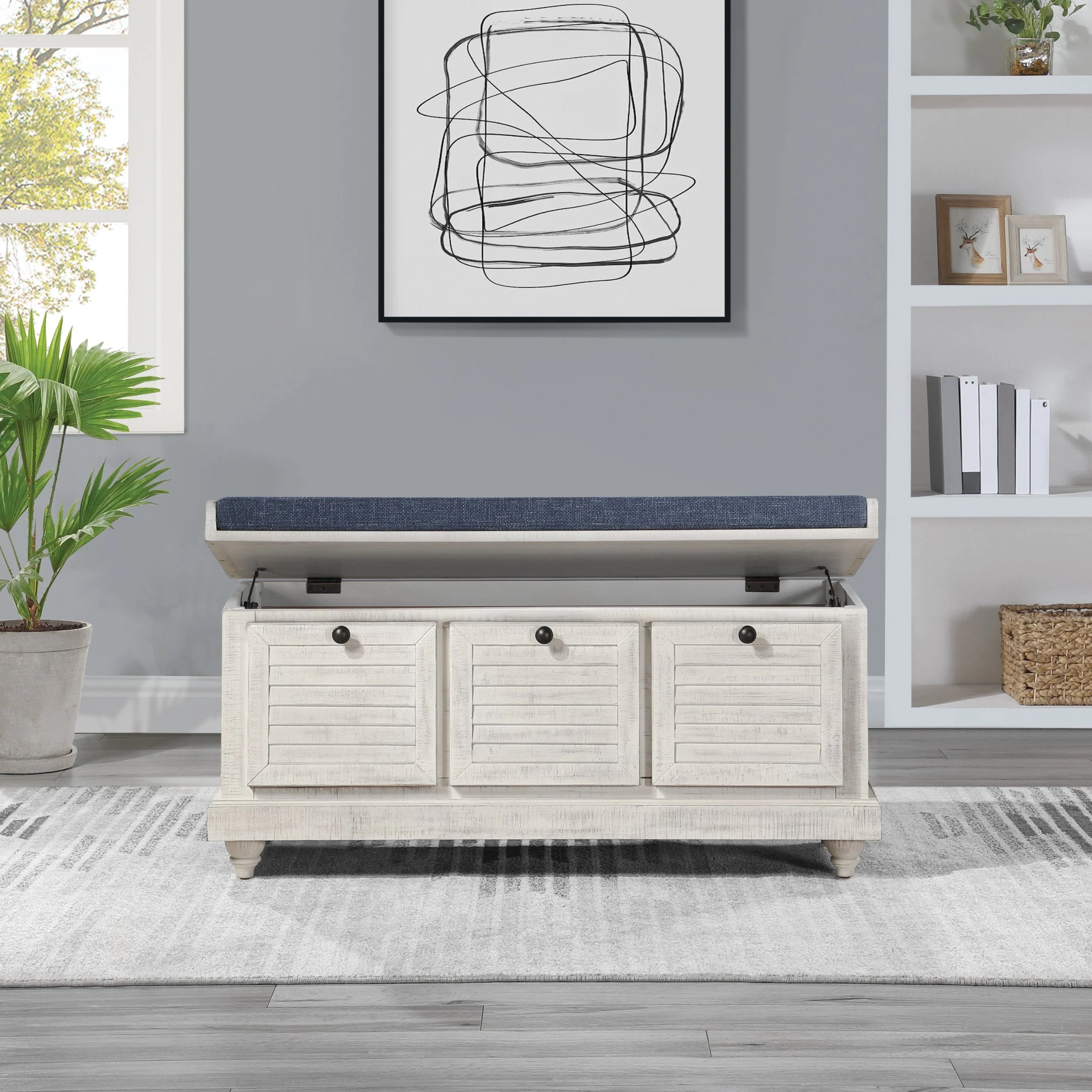 Office Star OSP Designs Dover Storage Bench [DOV] - Image 3