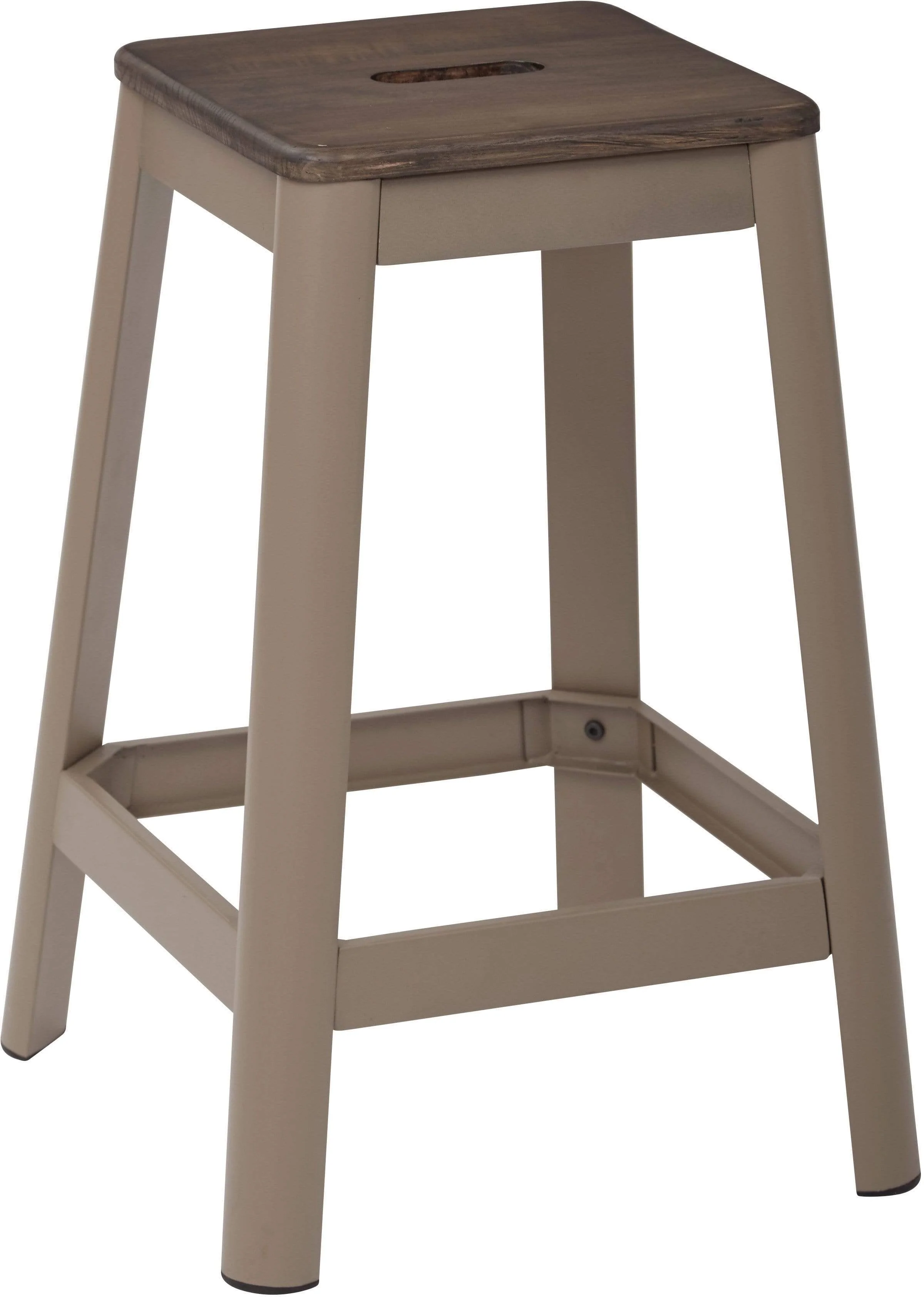 OSP Designs Hammond 26" Metal Stool, Darkwood Seat, Frame [HMM9426D] - Image 3