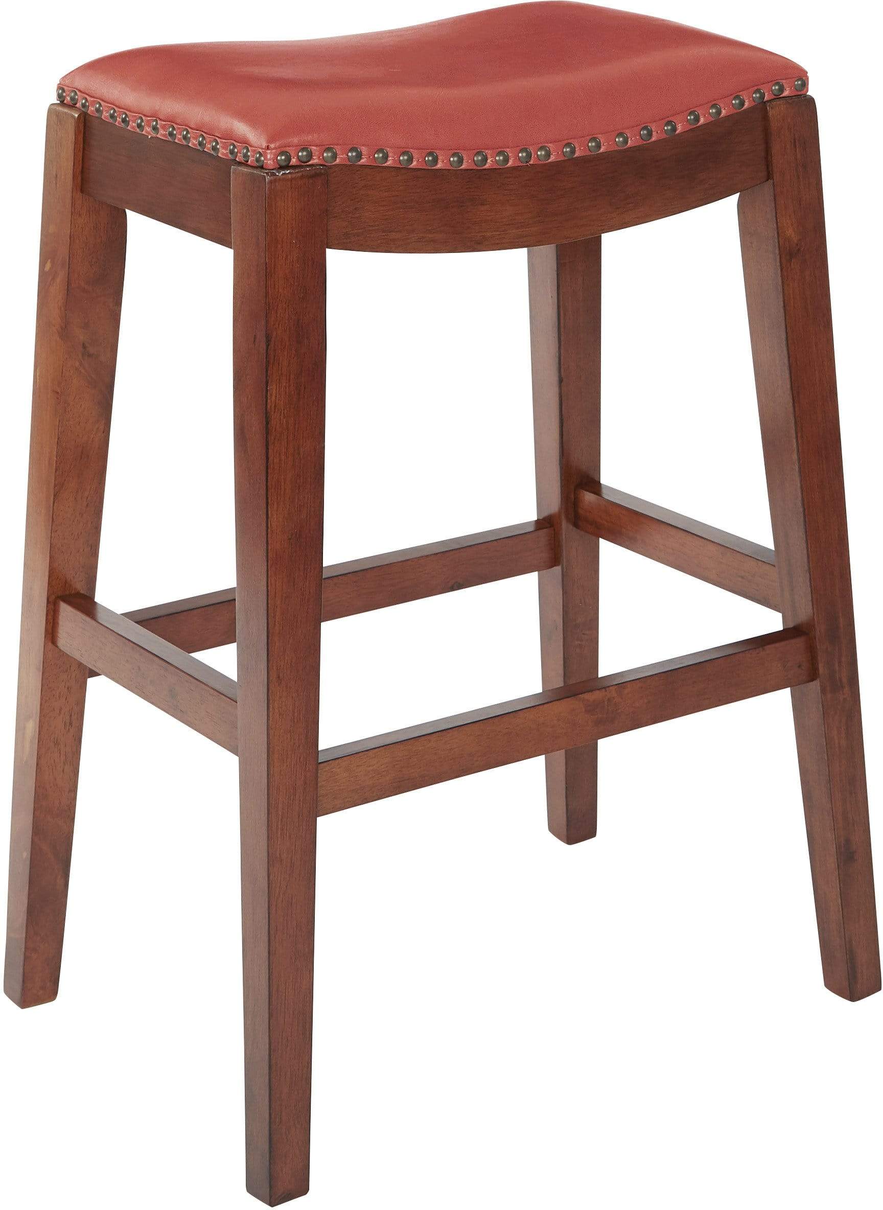 Metro 29" Saddle Stool, Espresso Legs, Bonded Leather [MET1529] - Image 2