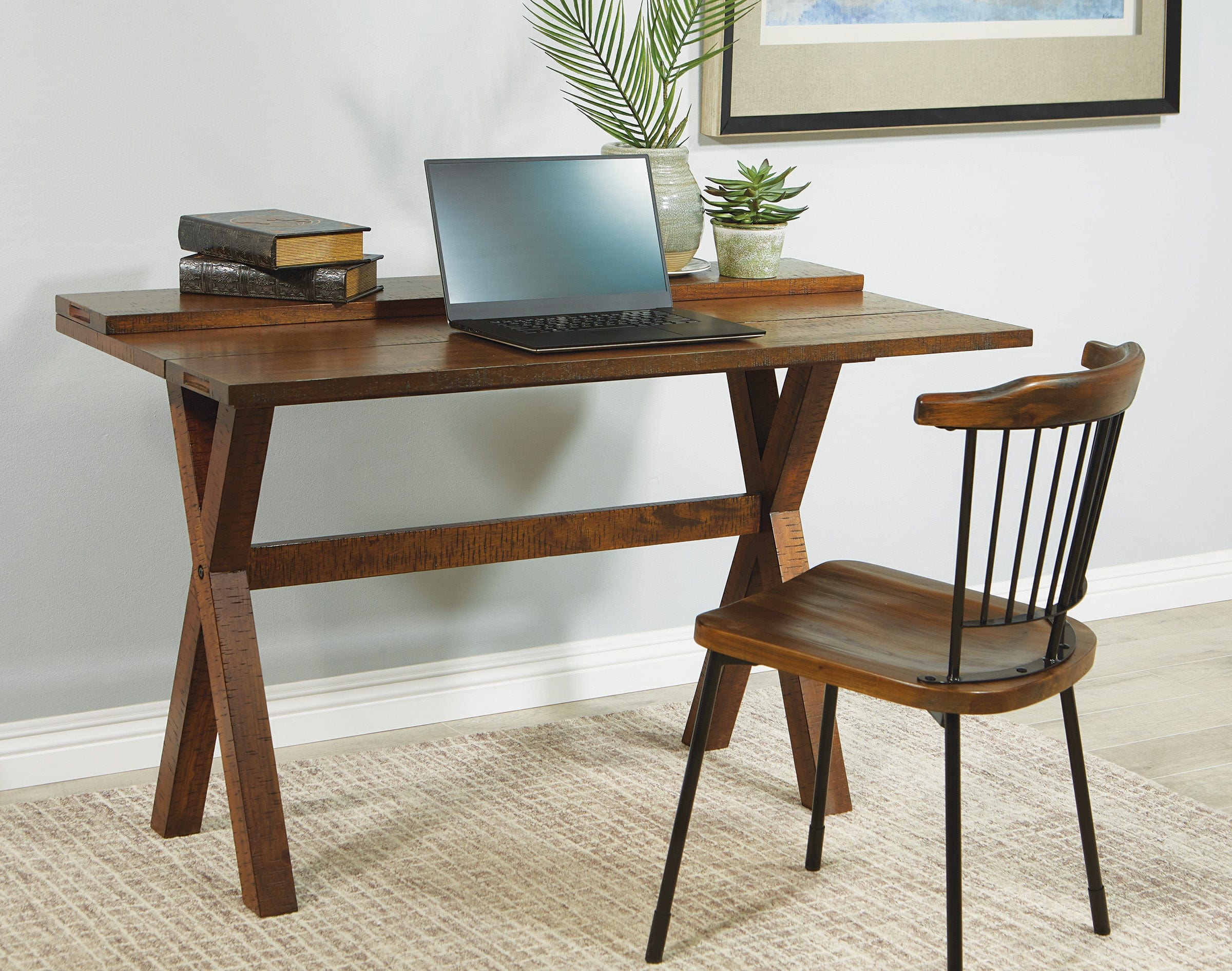 Office Star OSP Designs McKayla Flip Top Table, Distressed [MK6578] - Image 3