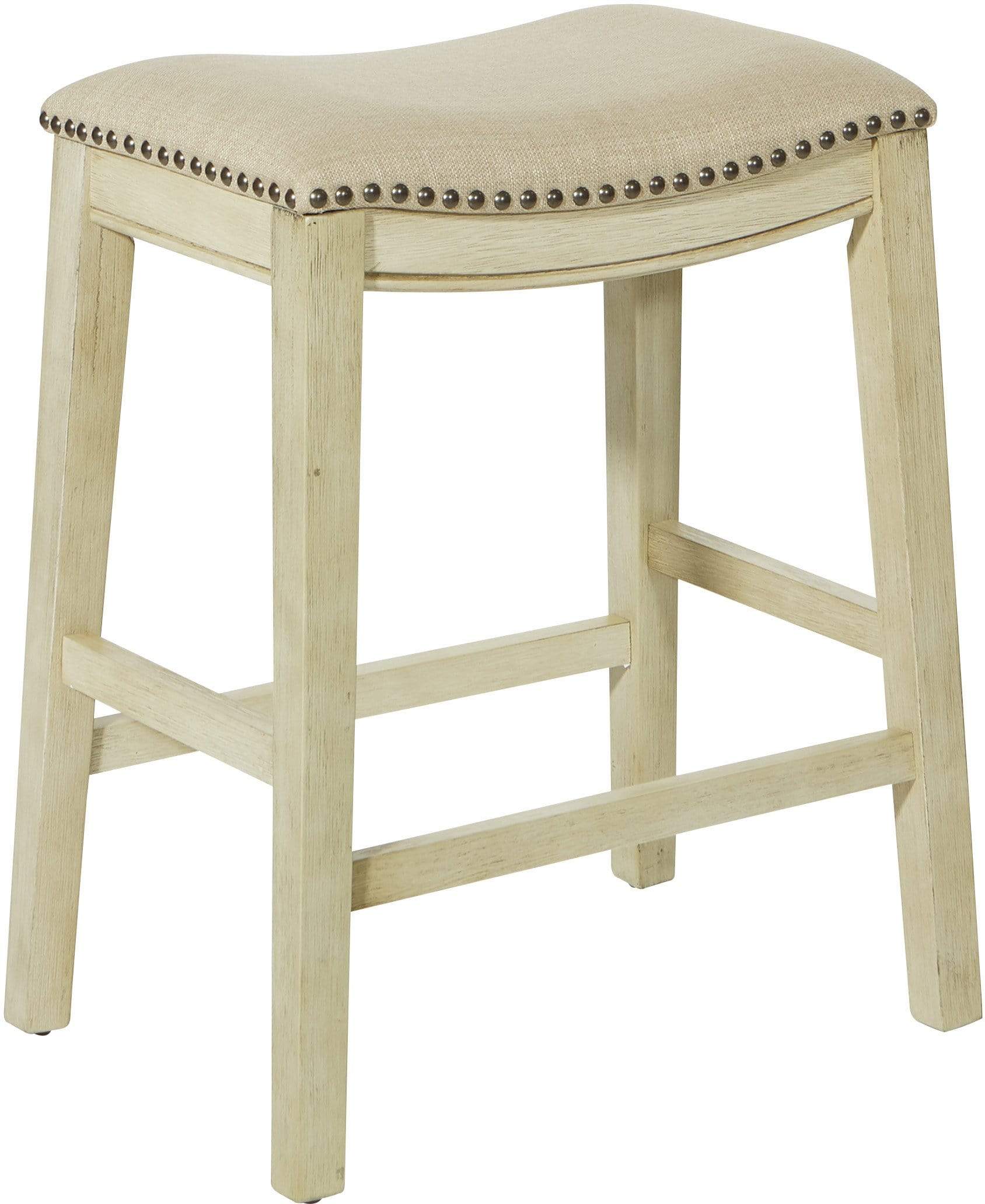 Office Star OSP Designs Saddle Stool 24" Beige, 2-Pack [MET4224AW-BG]
