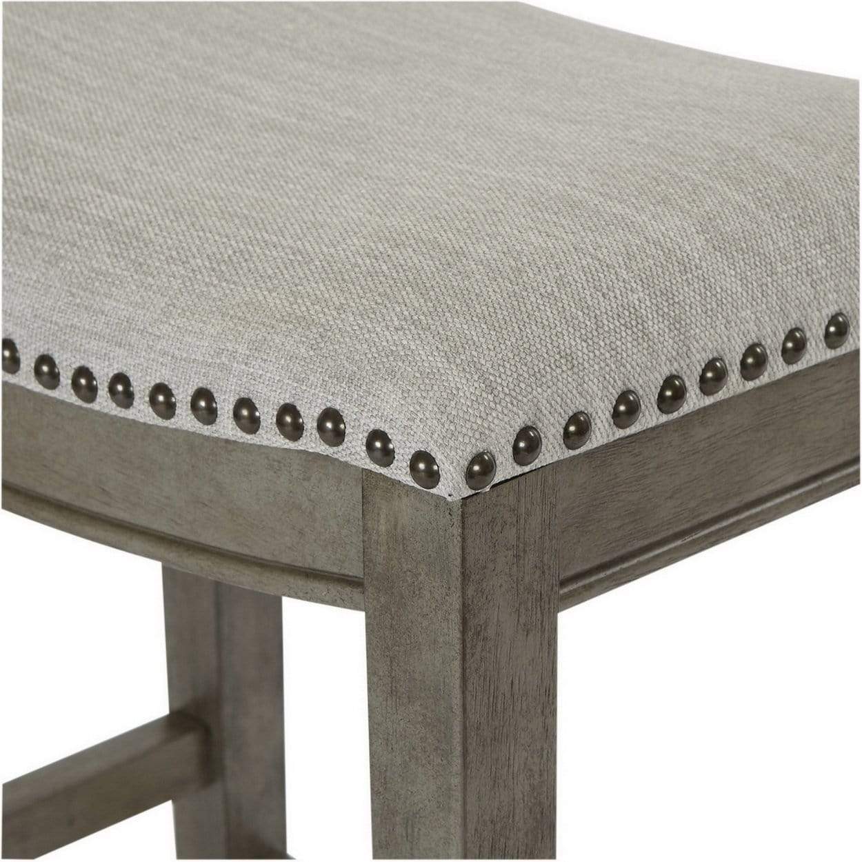 Office Star OSP Designs Saddle Stool 30", 2-Pack [MET4330AG-GRY] - Image 2