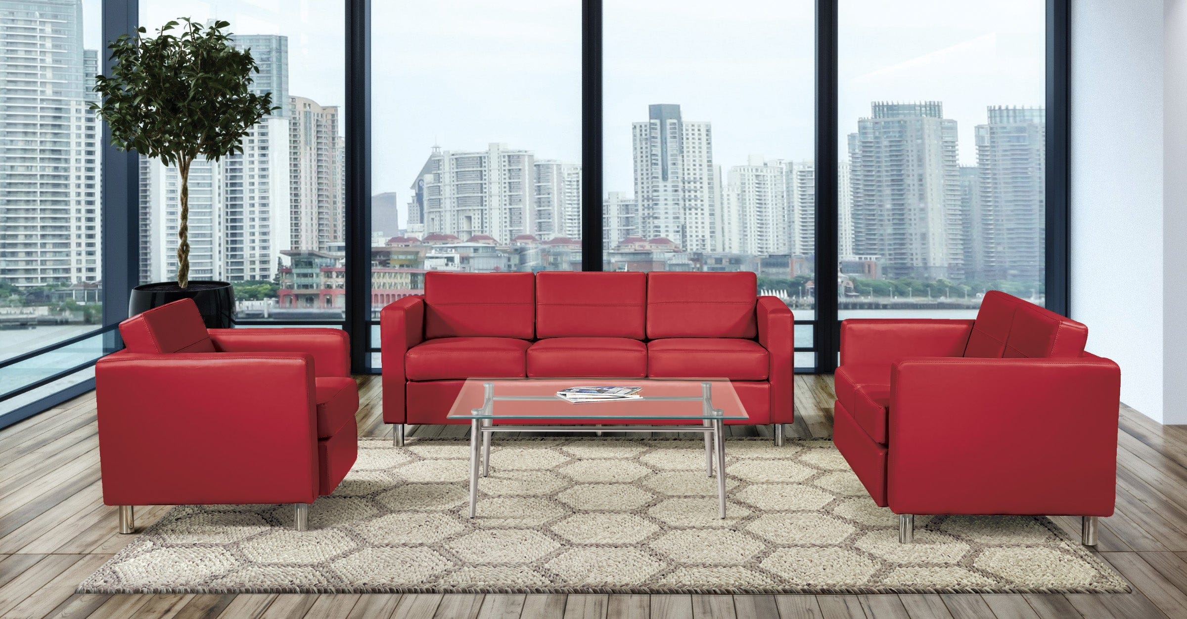 Office Star Ave Six Pacific Faux Leather Armchair [PAC51] - Image 6