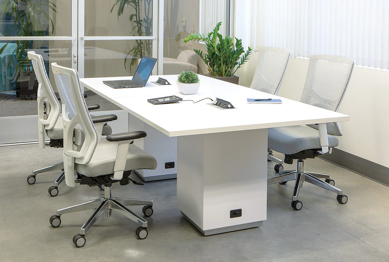 Office Star Pro-Line II™ ProGrid® White Mesh Mid Back Chair [95672-5882] - Image 4