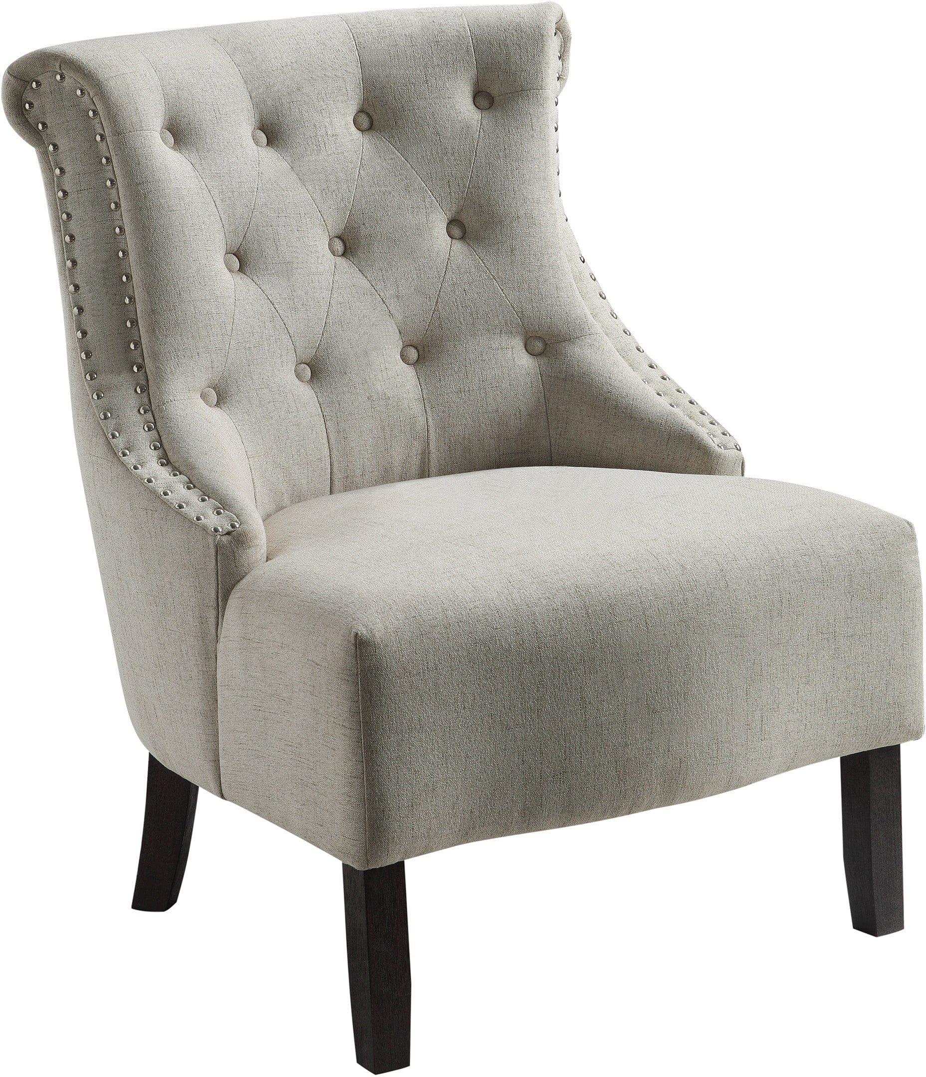 Office Star Evelyn Tufted Chair with Grey Wash Legs [SB586] - Image 6
