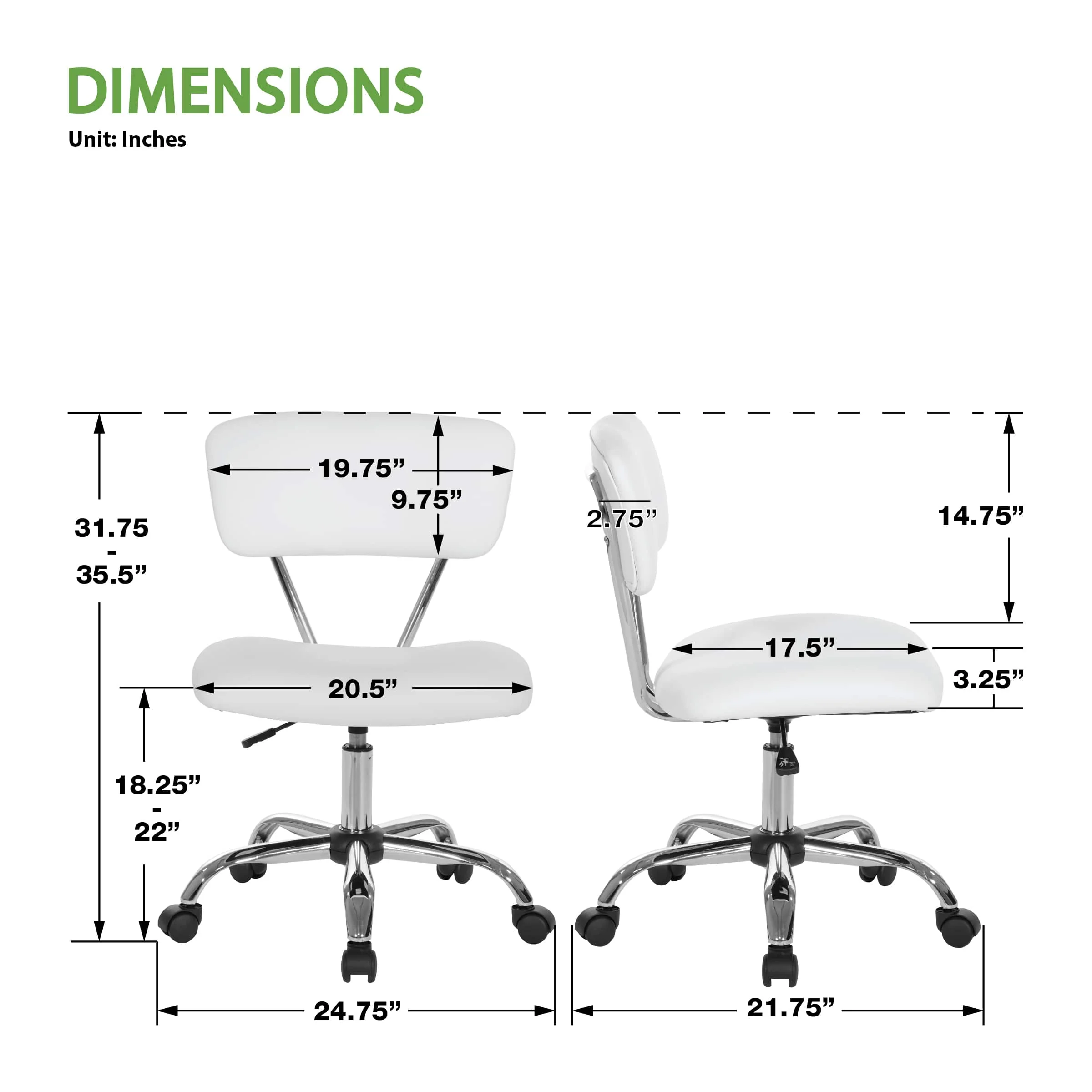 Office Star Ave Six Vista Task Office Chair In Vinyl [ST181] - Image 15