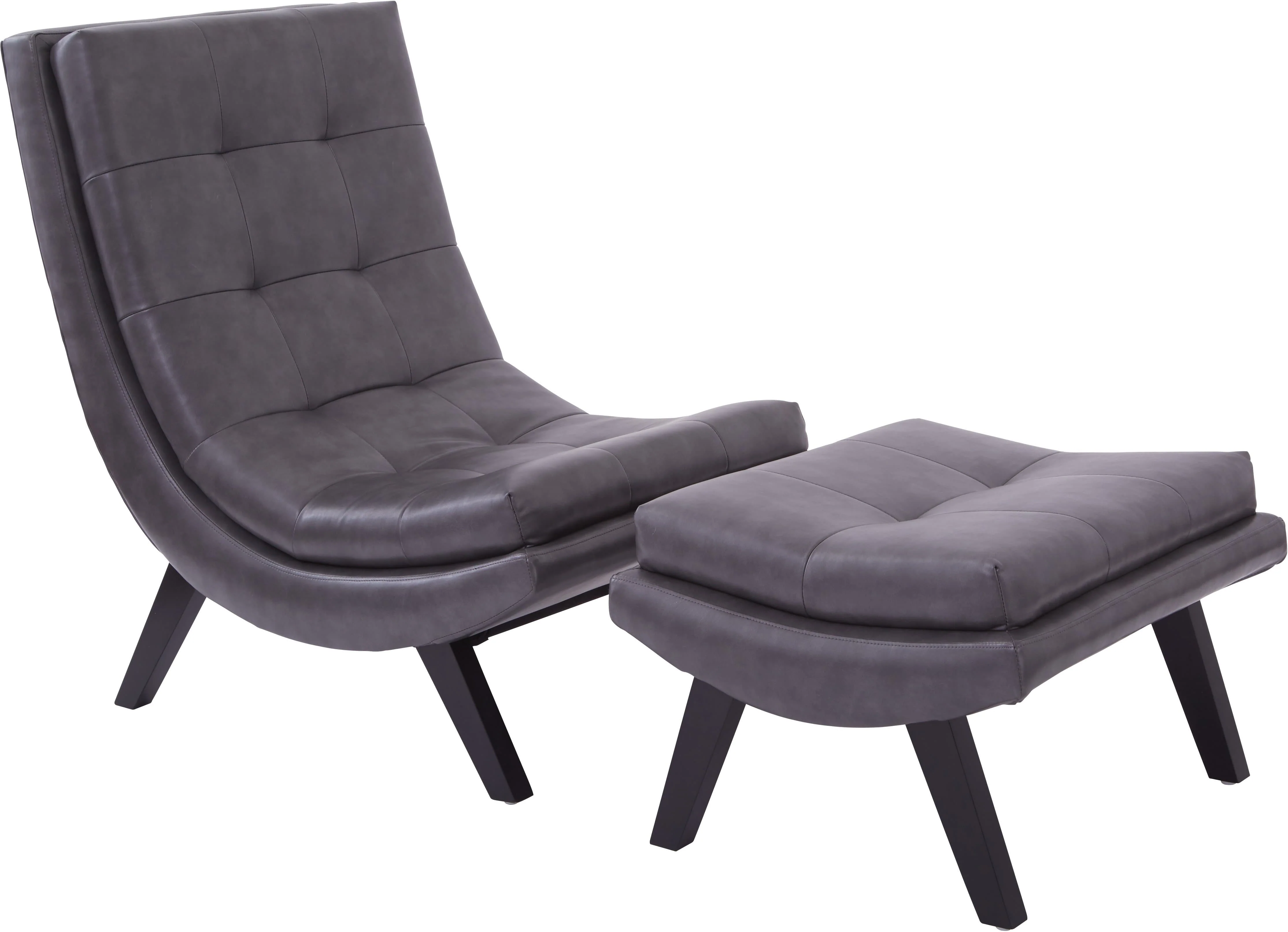 Ave Six Tustin Lounge Chair and Ottoman Faux Leather [TSN51] - Image 6