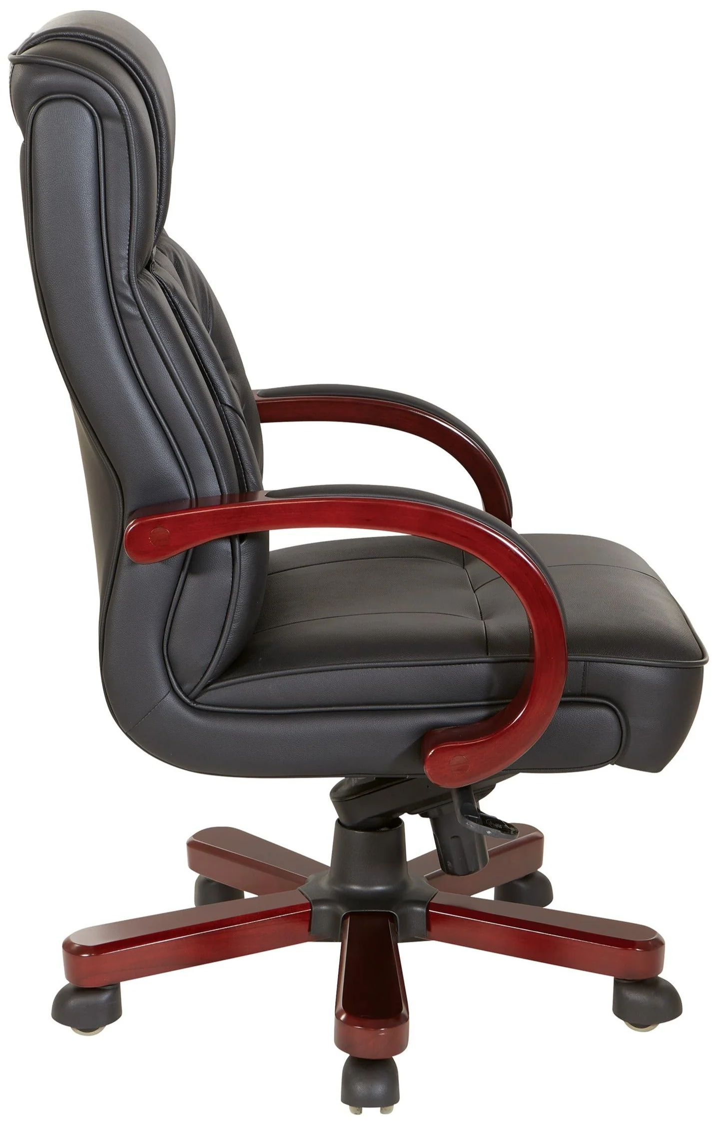 Office Star Genuine Leather Executive Chair with Royal Cherry Finish [TWN300L] - Image 2