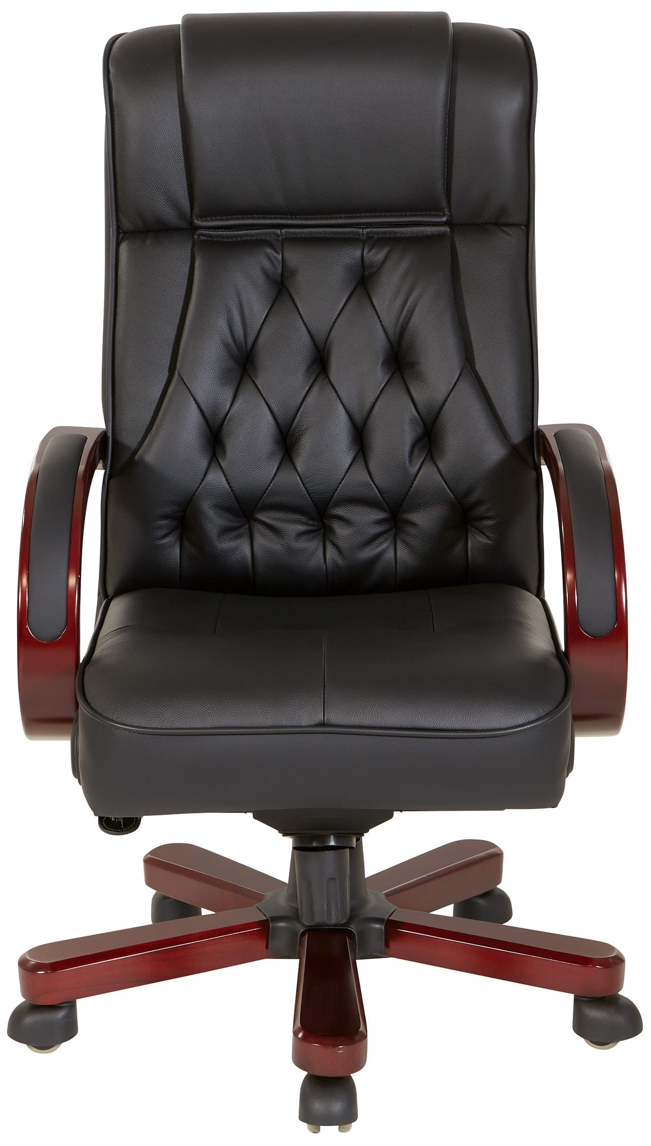 Office Star Genuine Leather Executive Chair with Royal Cherry Finish [TWN300L] - Image 8